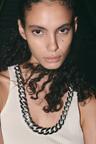ribbed chain-detail sleeveless top