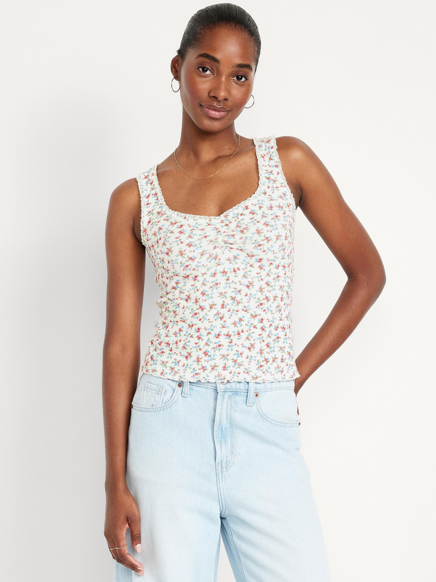ribbed cinched-front tank top