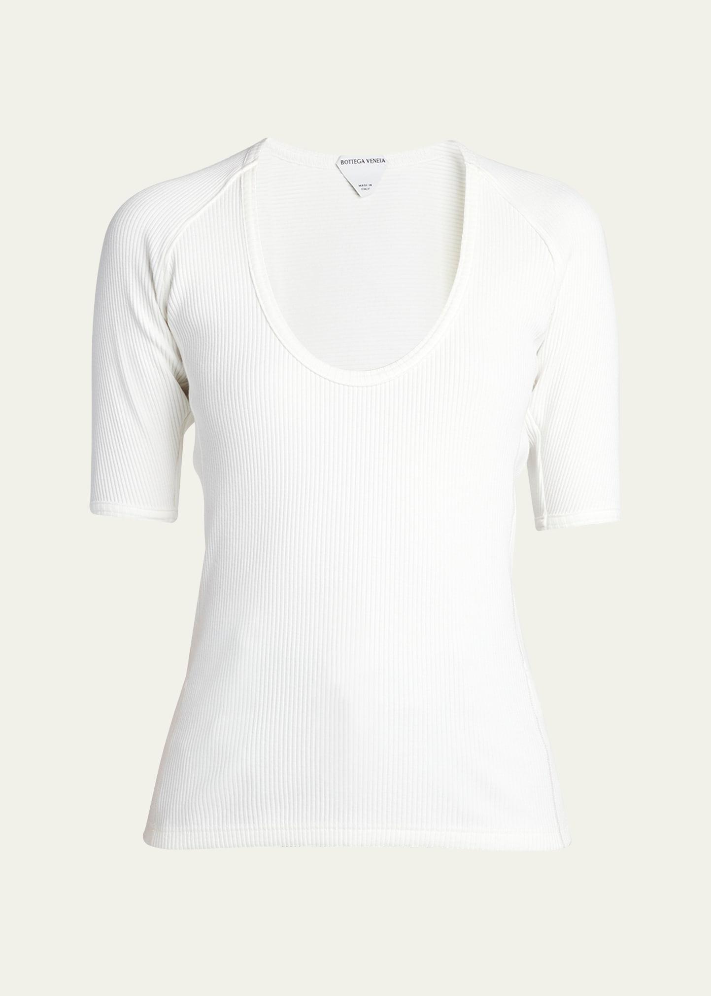 ribbed compact cotton jersey top