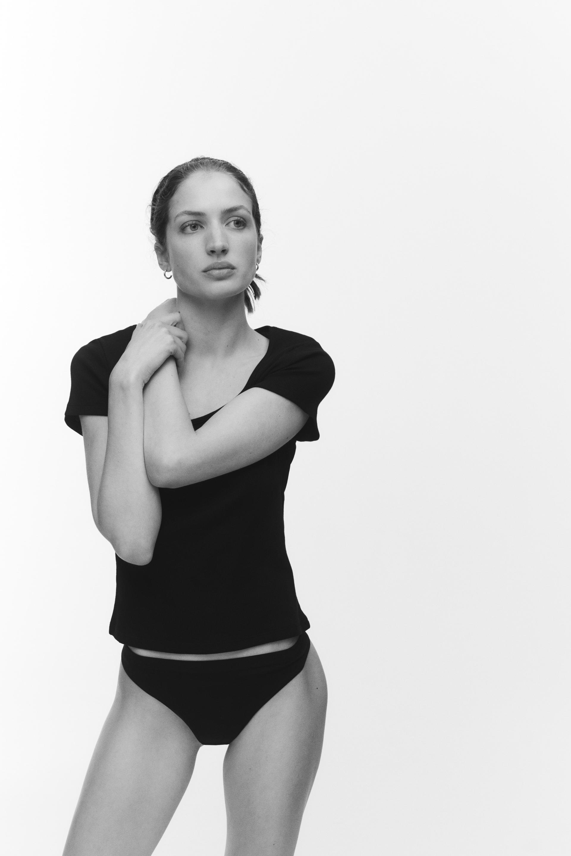 ribbed cotton t-shirt