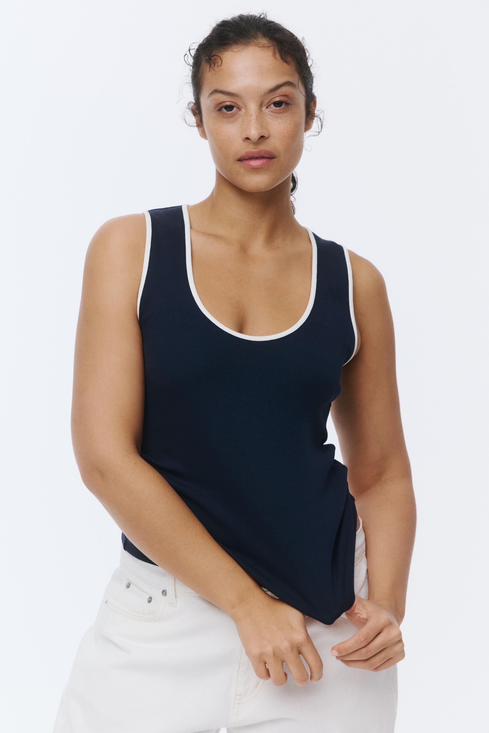 ribbed cotton tank top