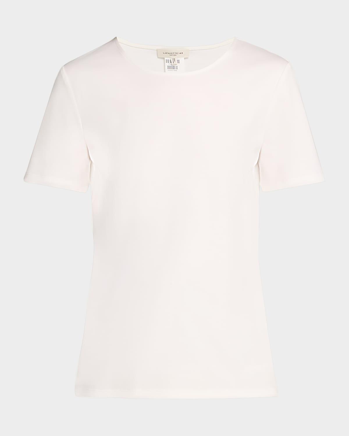 ribbed crewneck cotton t-shirt