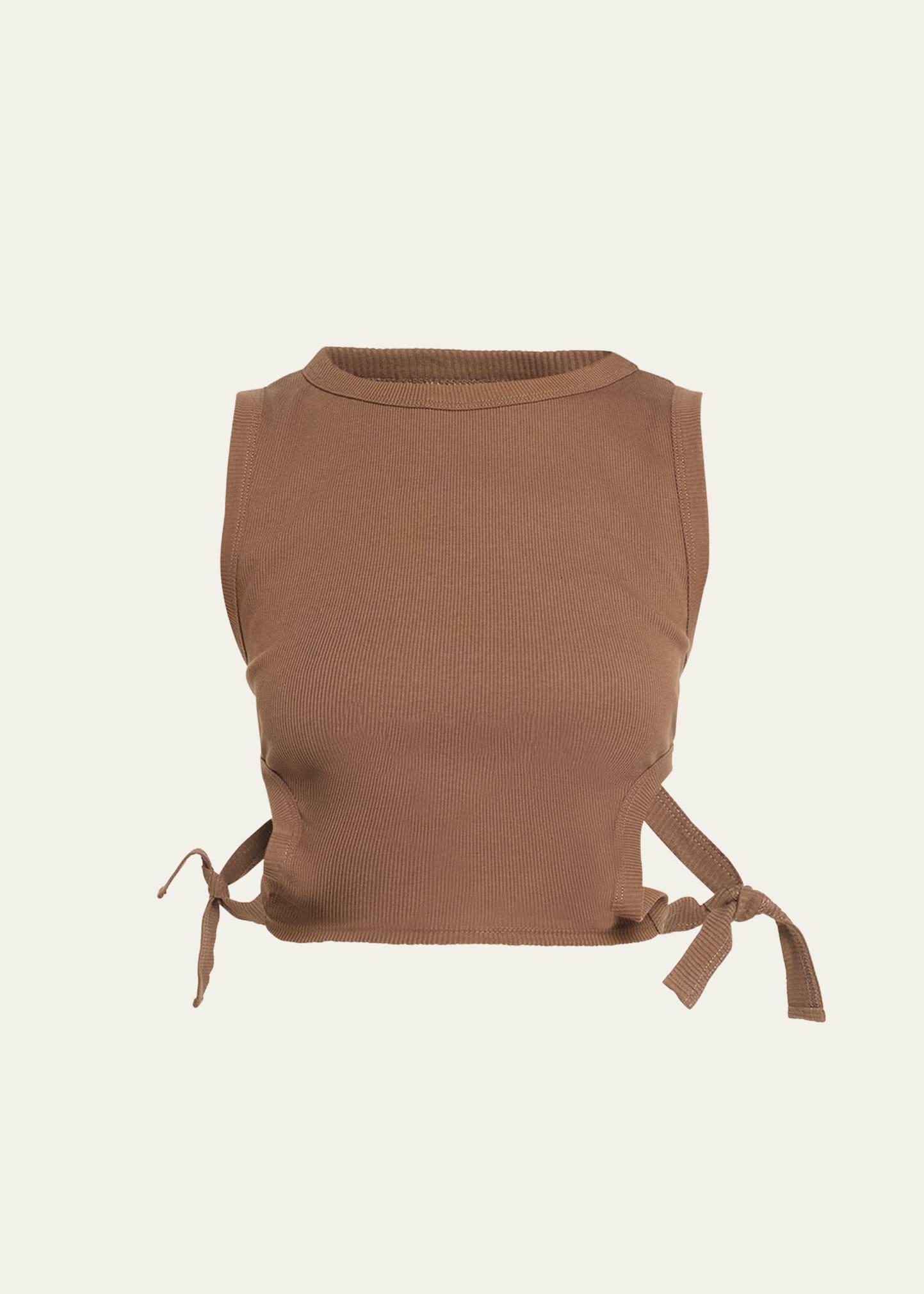 ribbed cut-back tank top