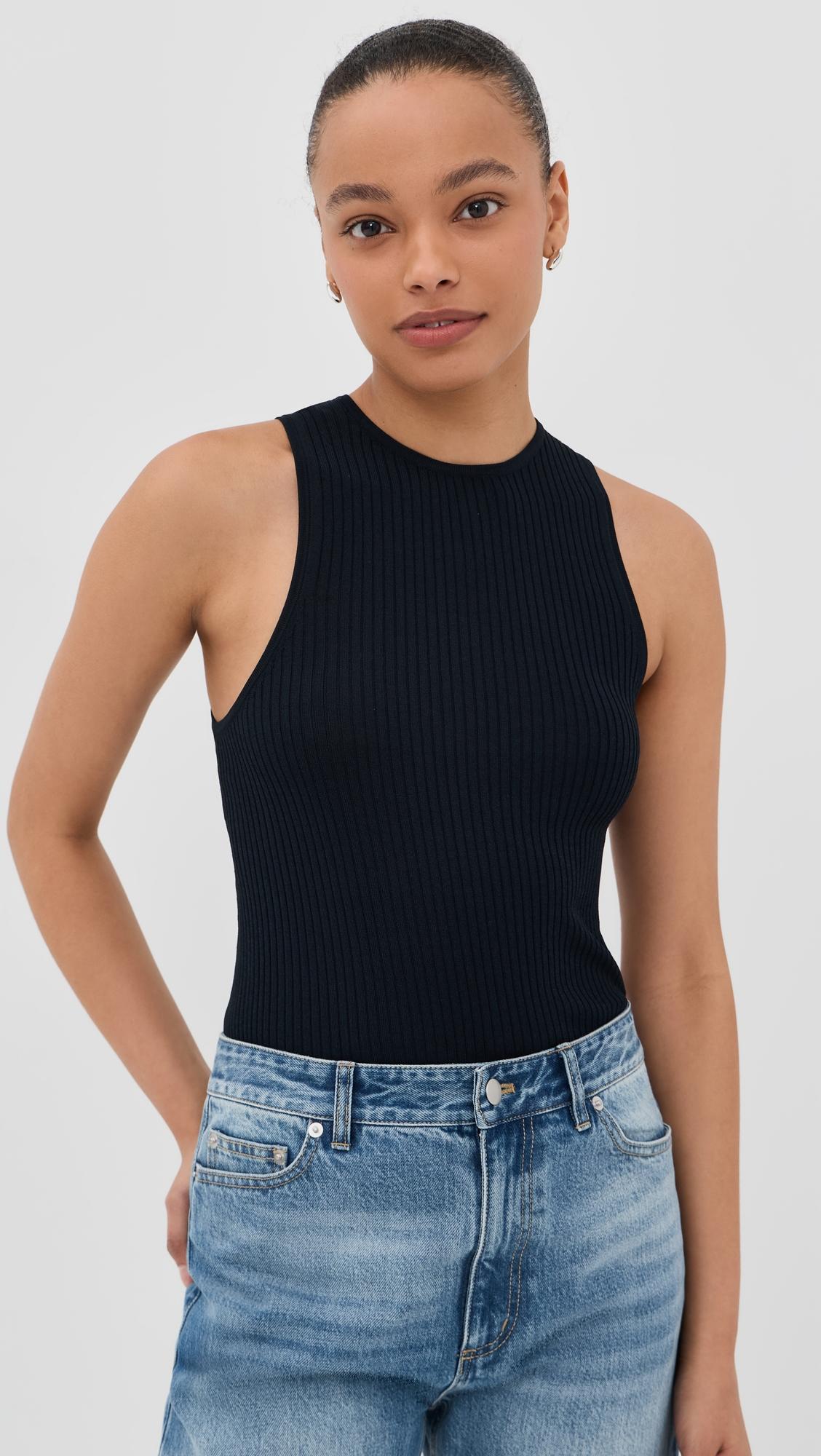 ribbed cut out tank top