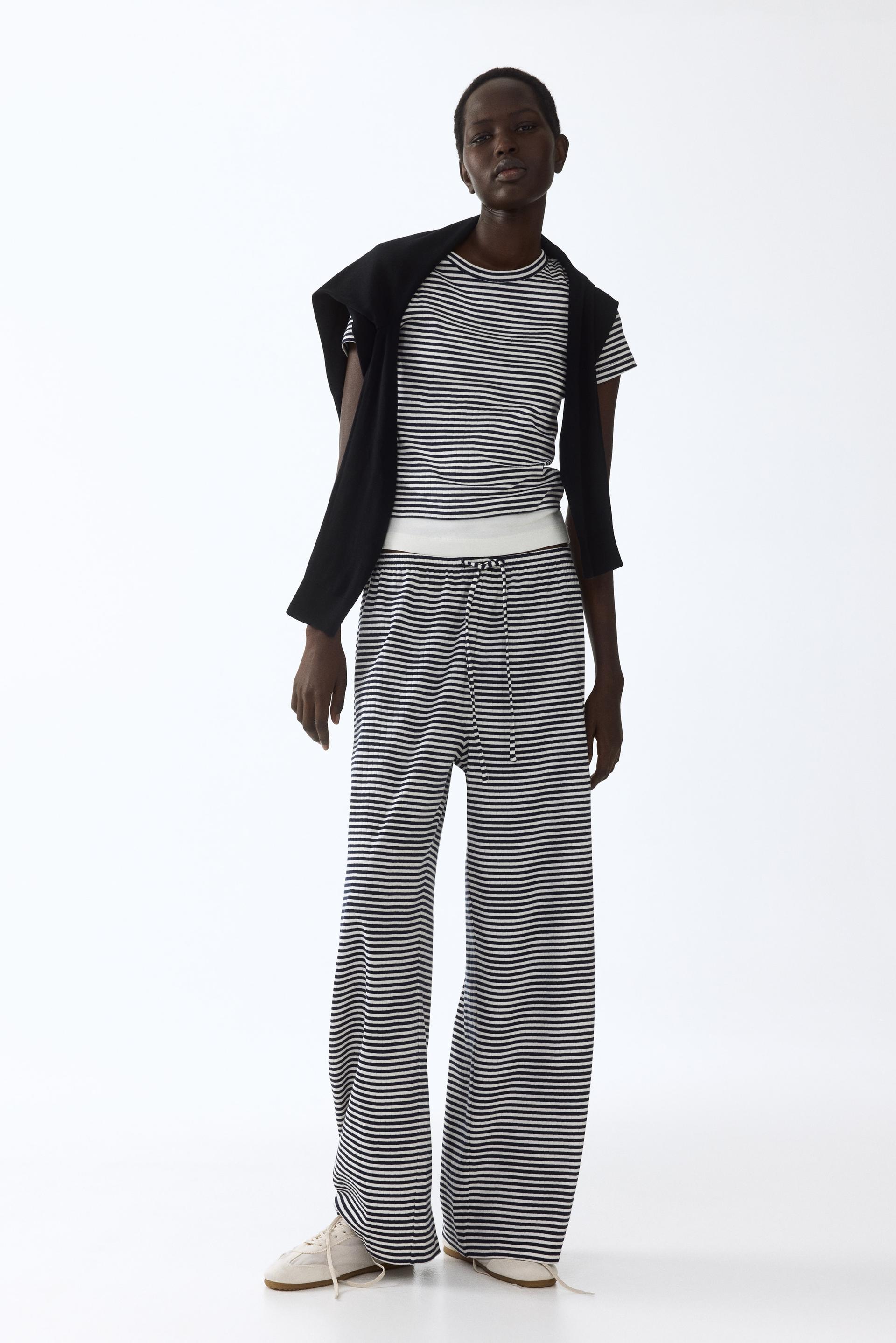 ribbed drawstring pants