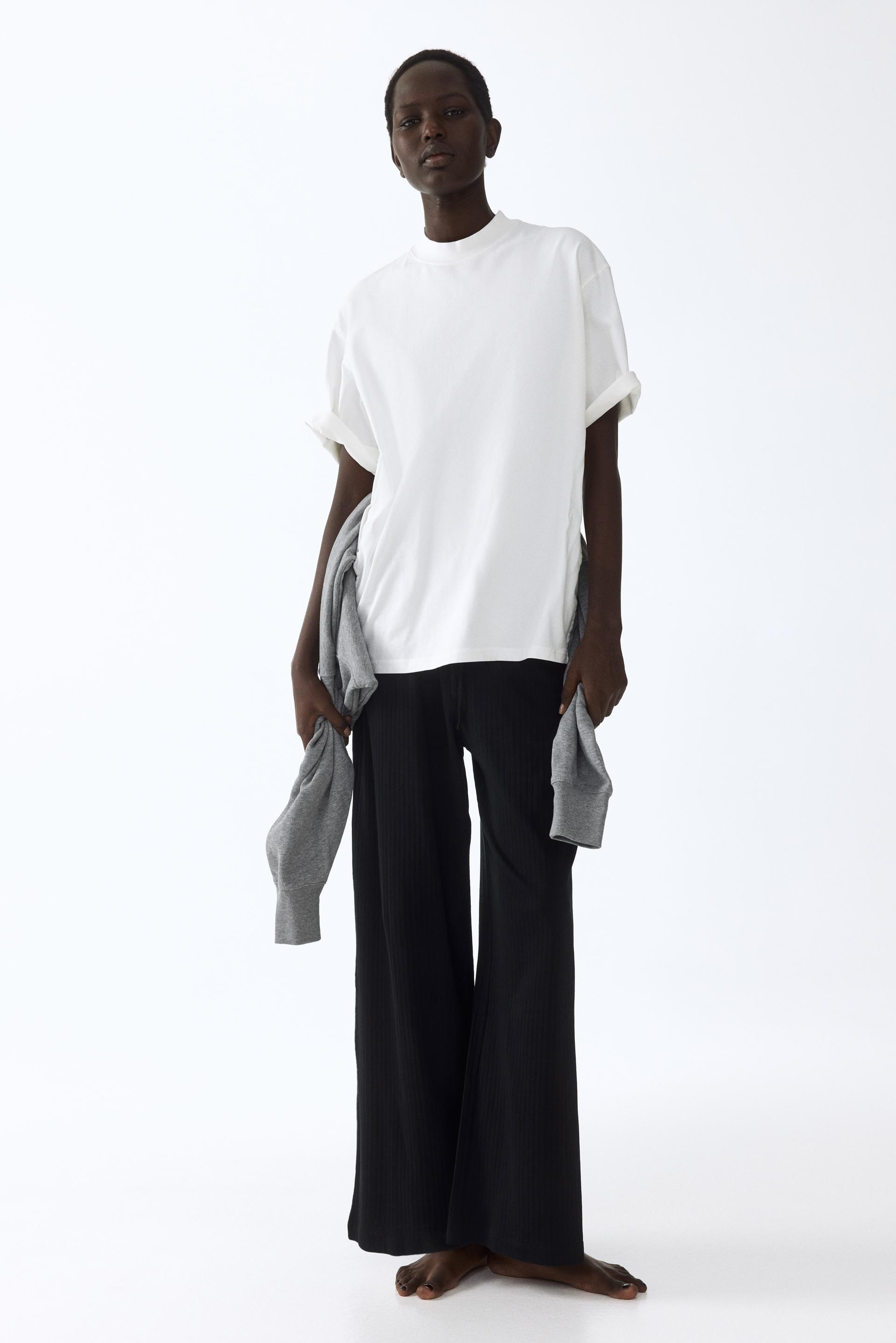 ribbed drawstring pants