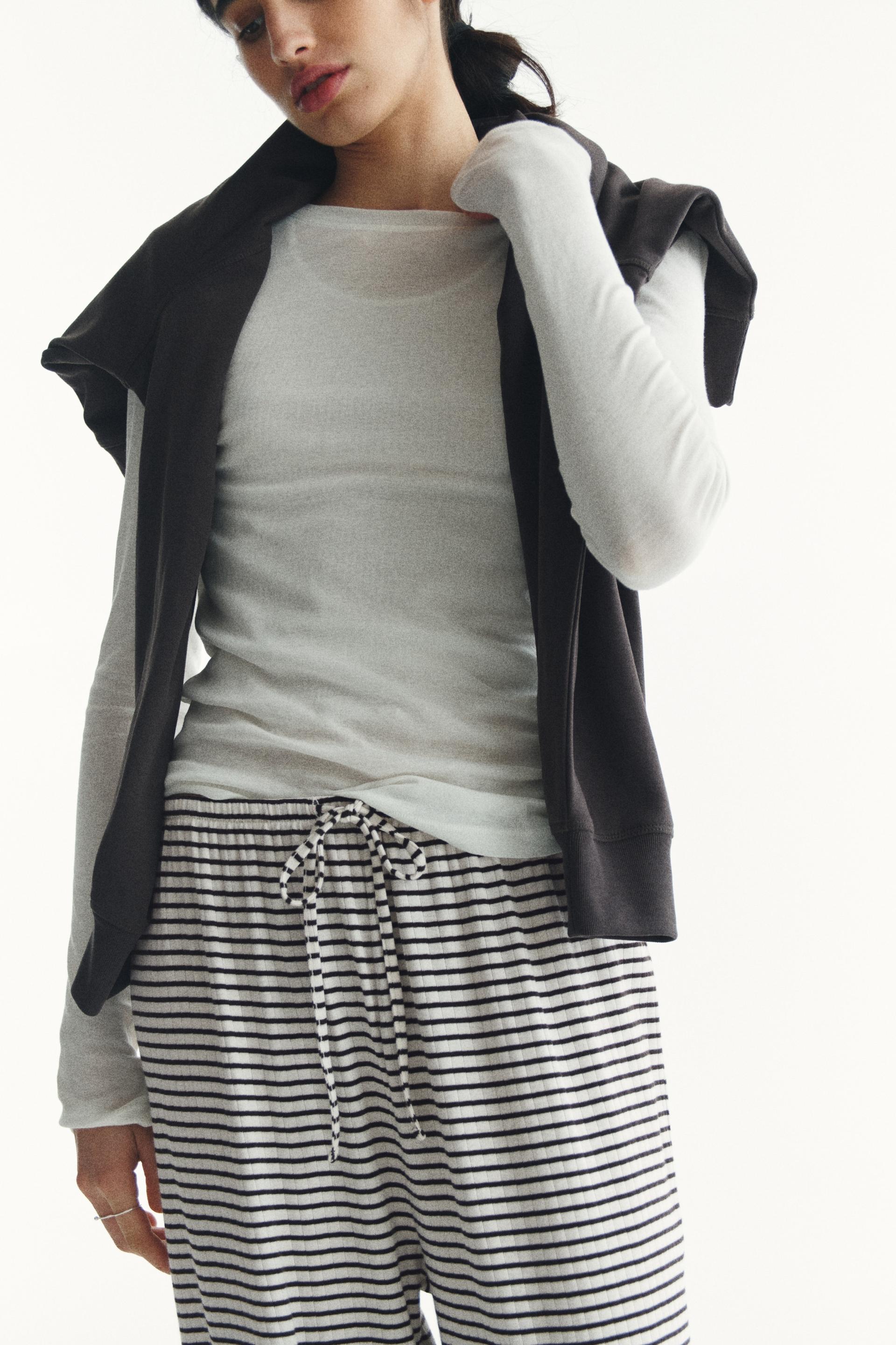 ribbed drawstring pants