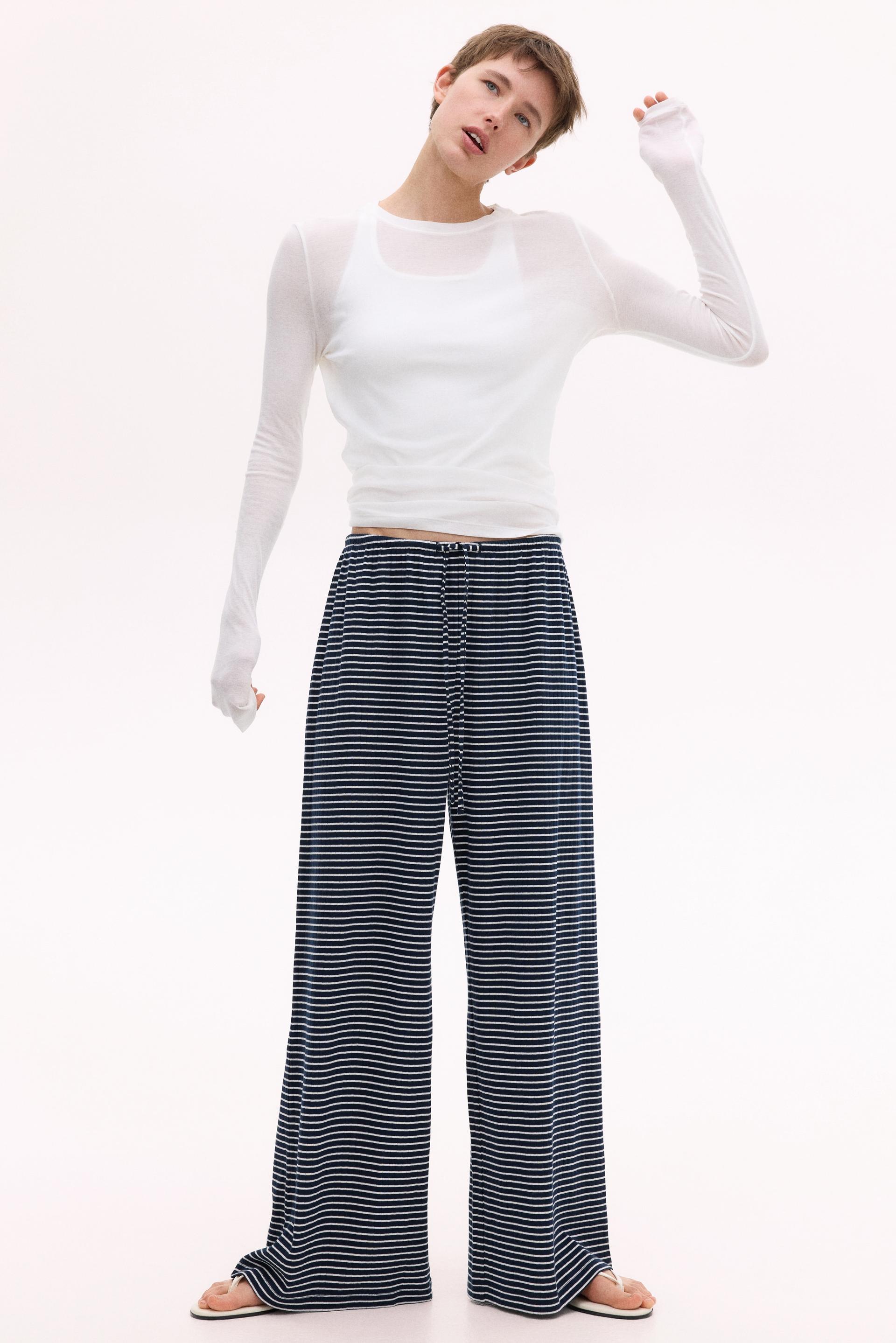 ribbed drawstring trousers