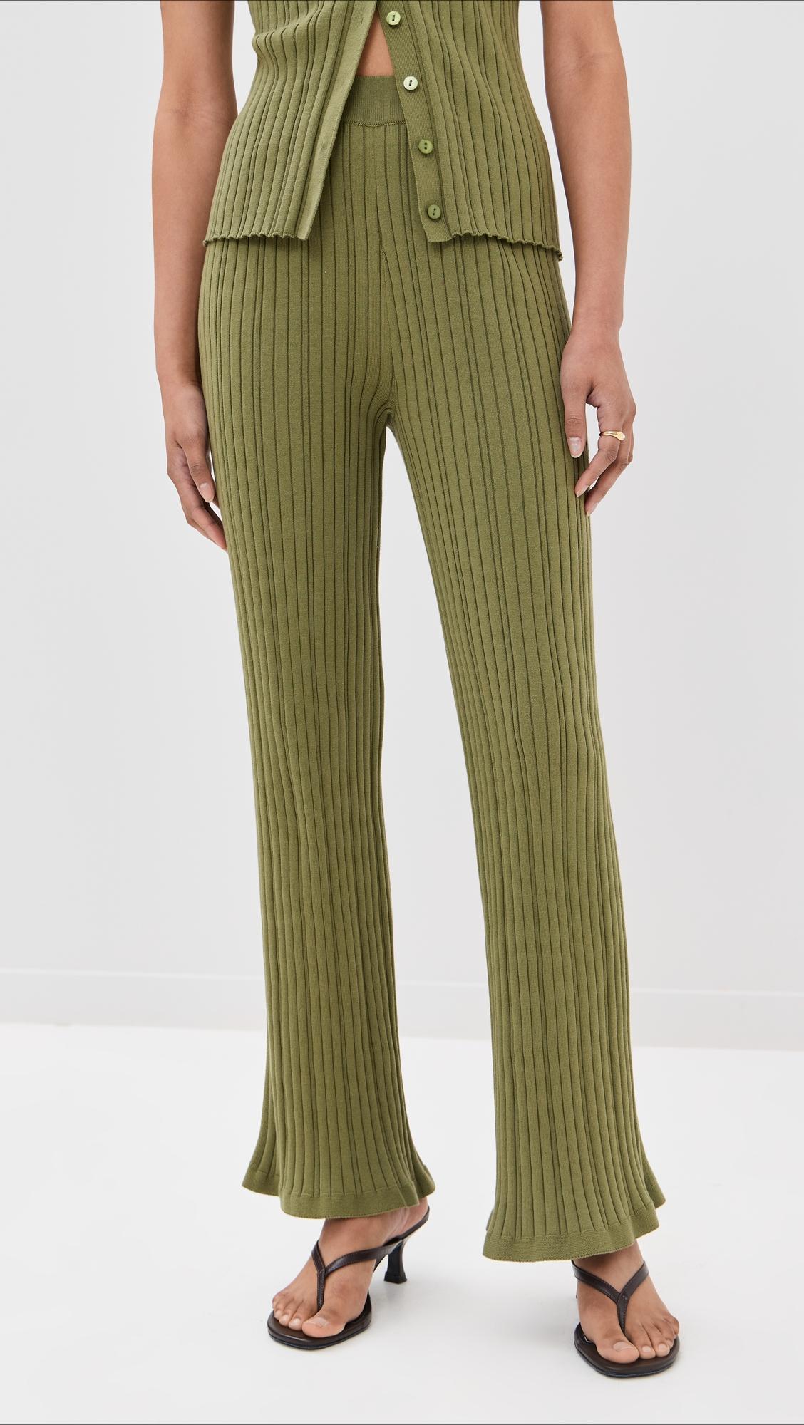 ribbed flare pants