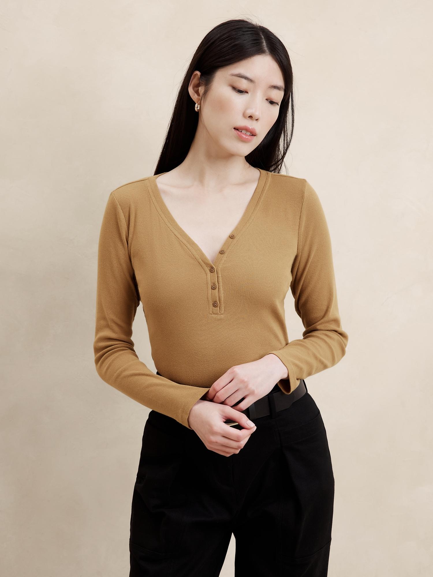ribbed henley top
