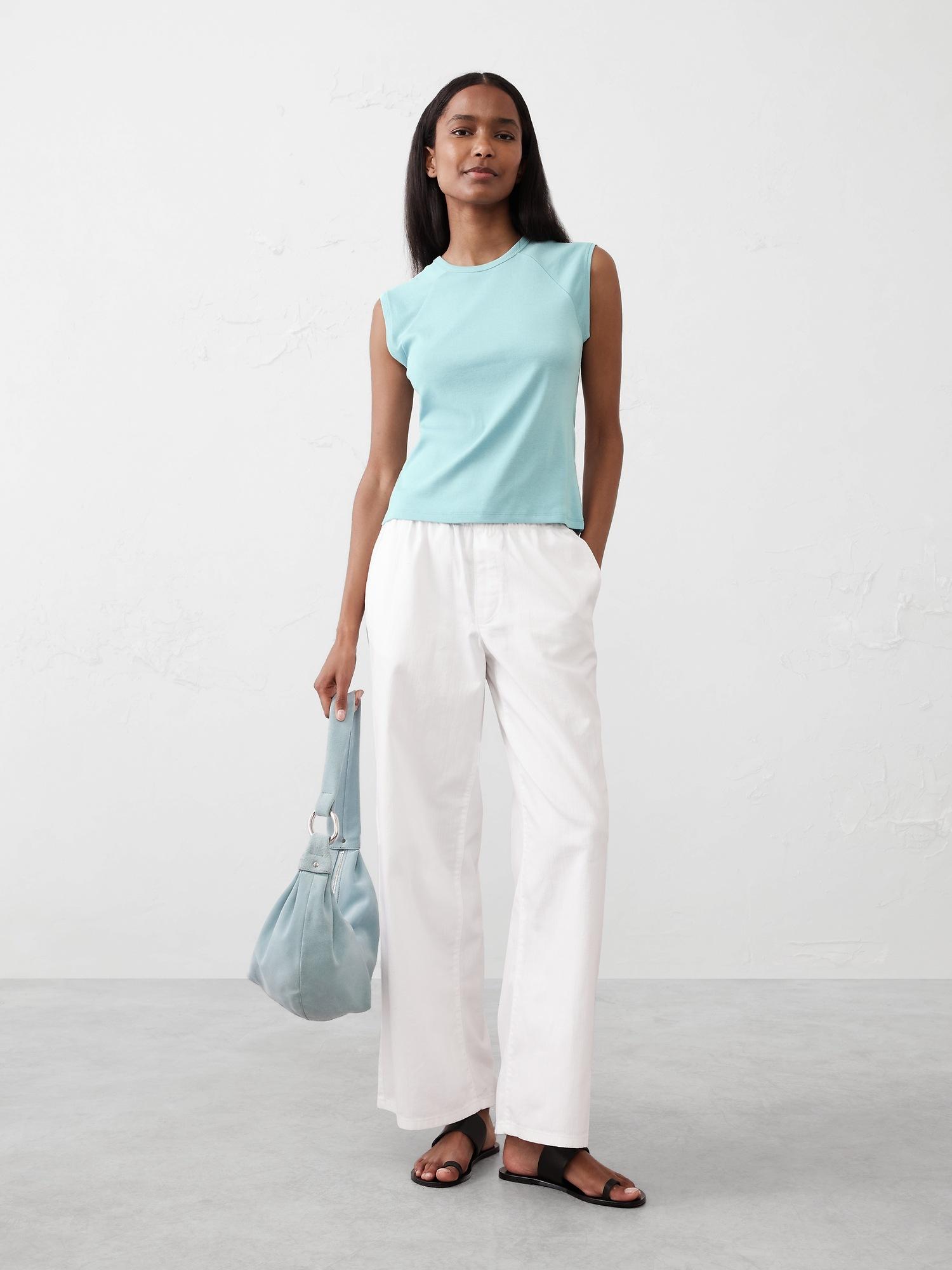 ribbed high-crew top