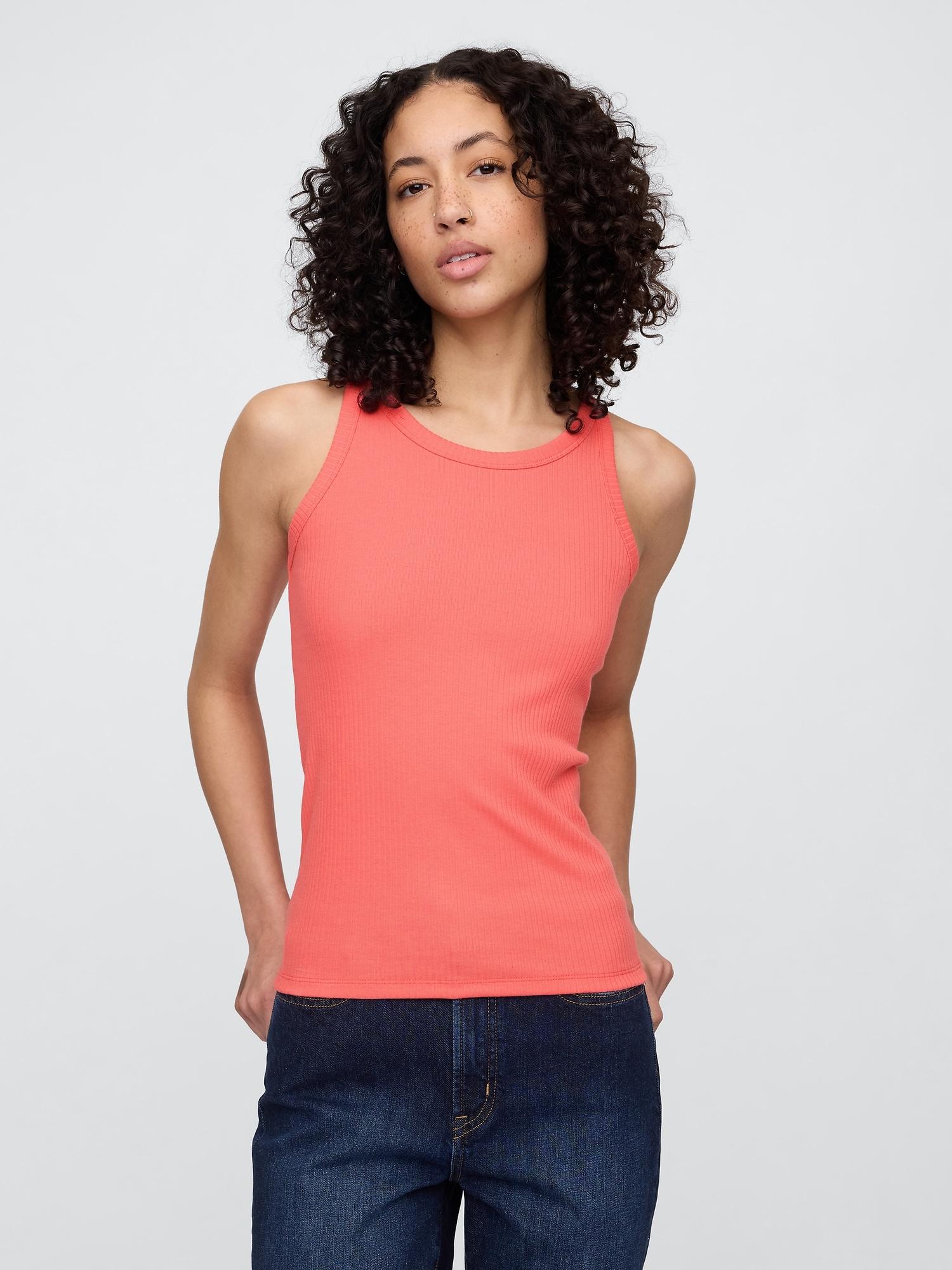 ribbed high-neck tank
