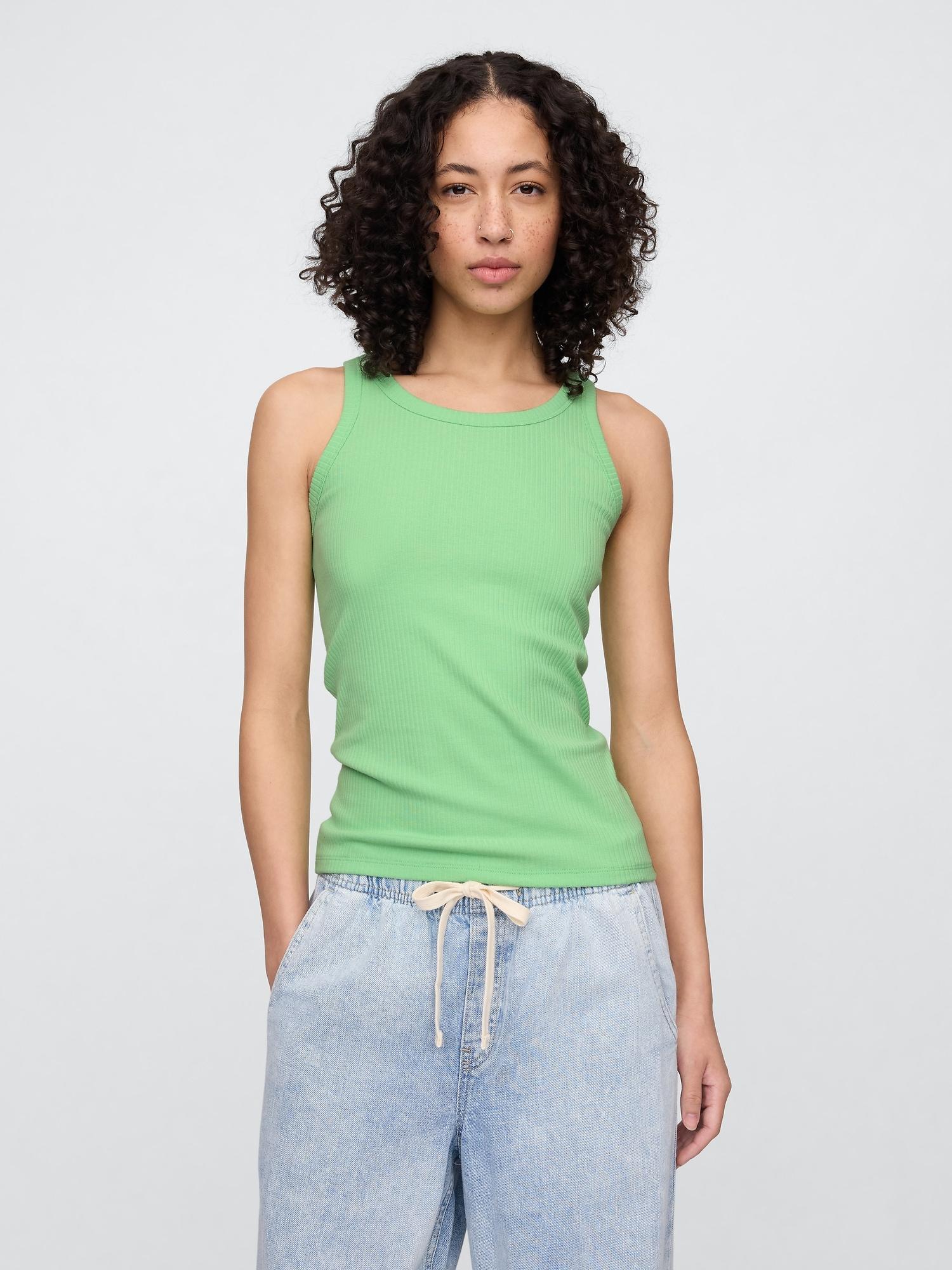 ribbed high-neck tank
