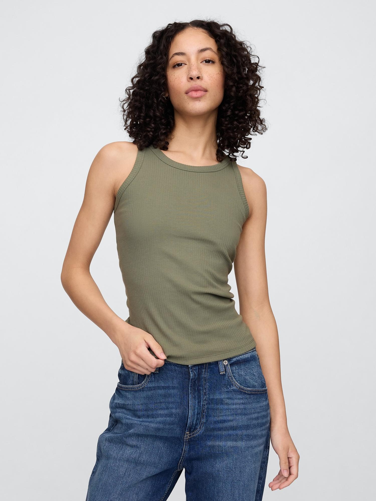 ribbed high-neck tank