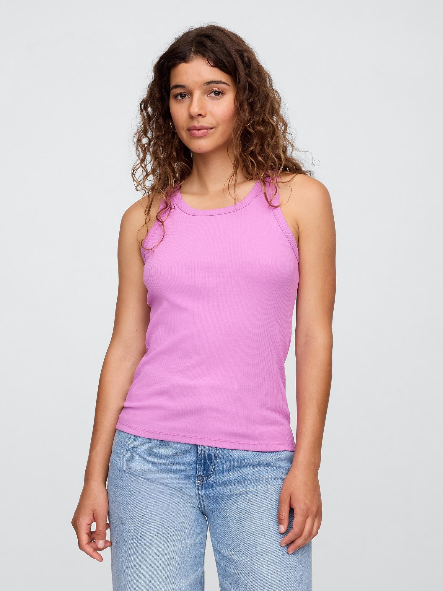 ribbed high-neck tank
