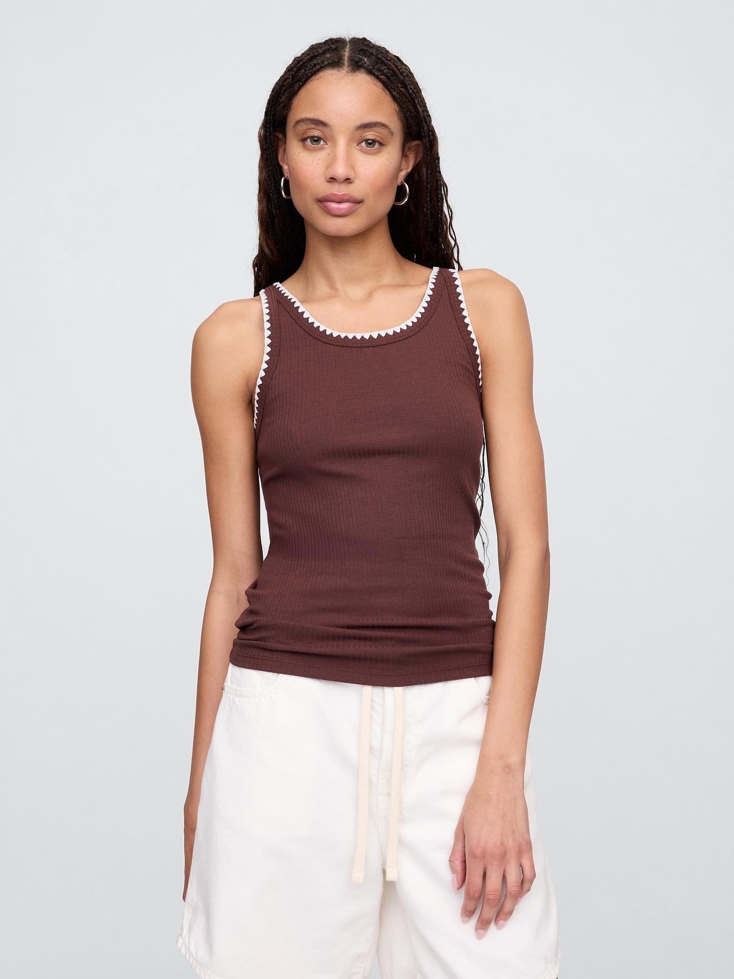 ribbed high-neck tank