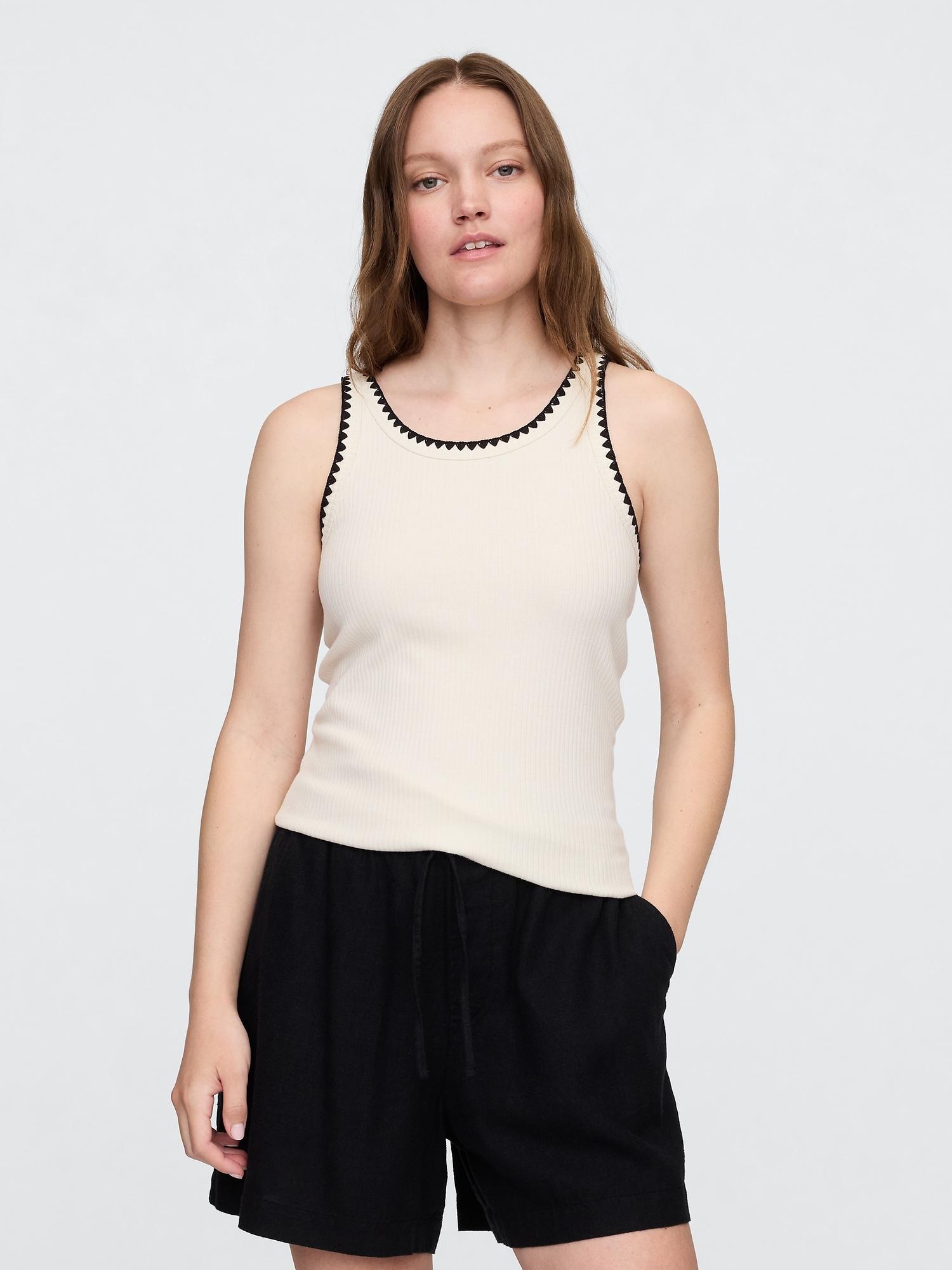 ribbed high-neck tank