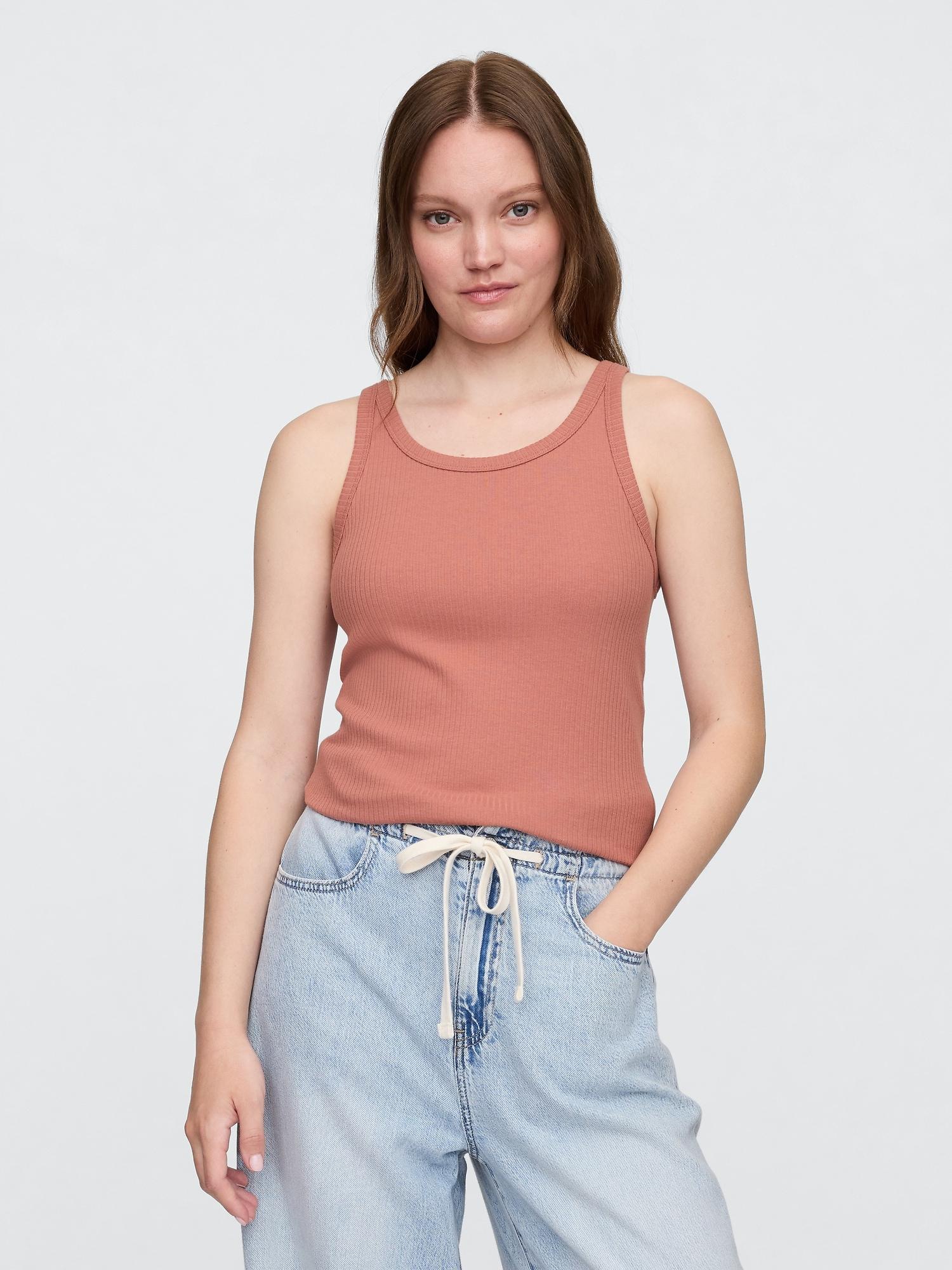 ribbed high-neck tank