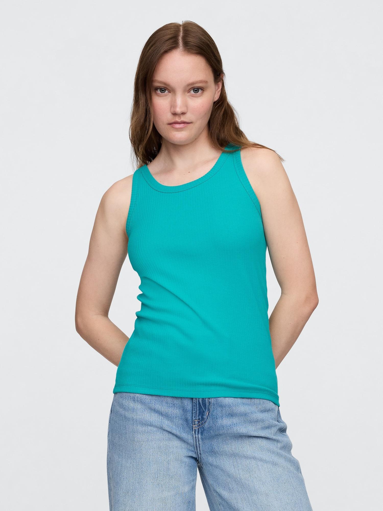 ribbed high-neck tank