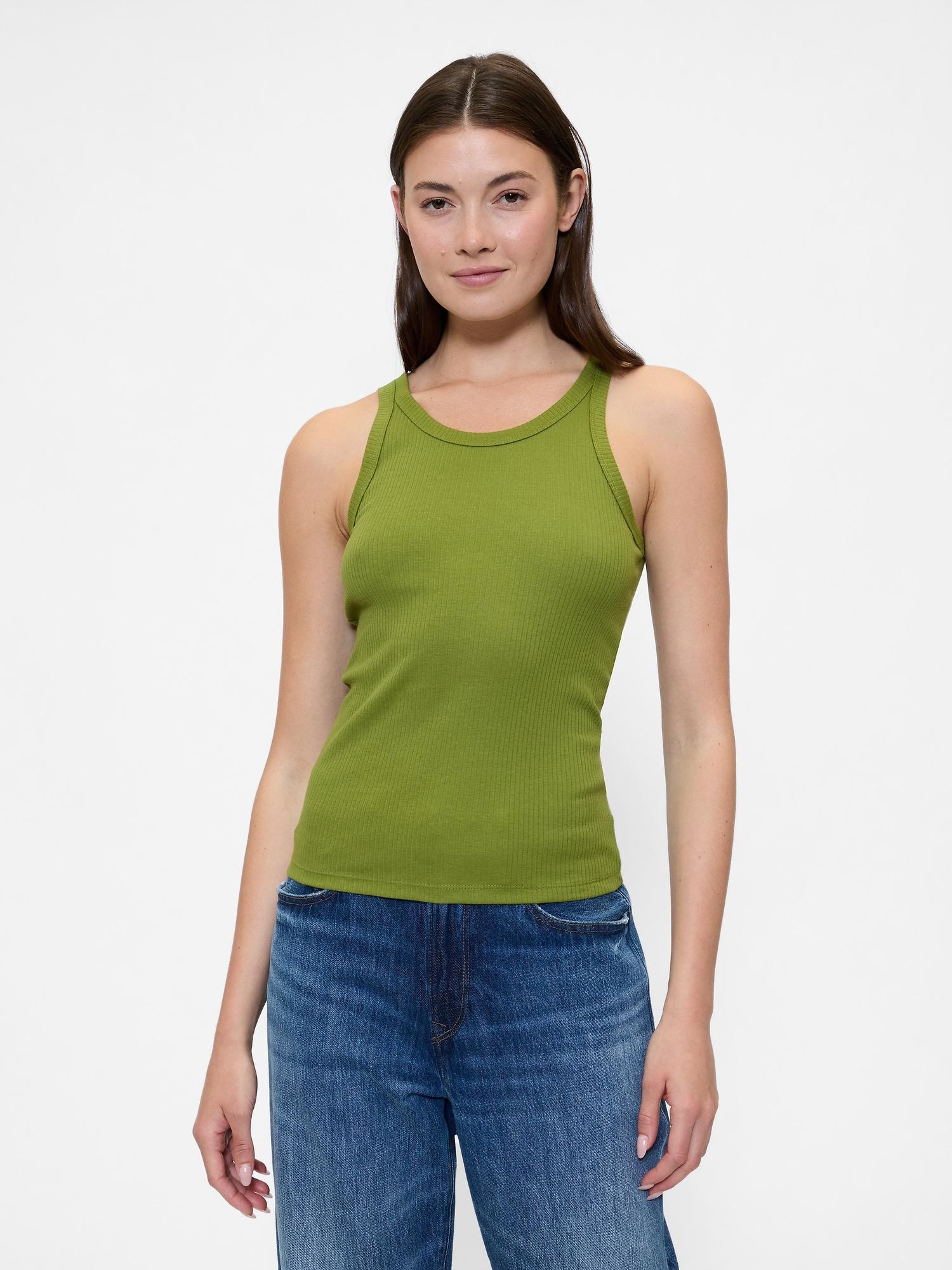 ribbed high-neck tank