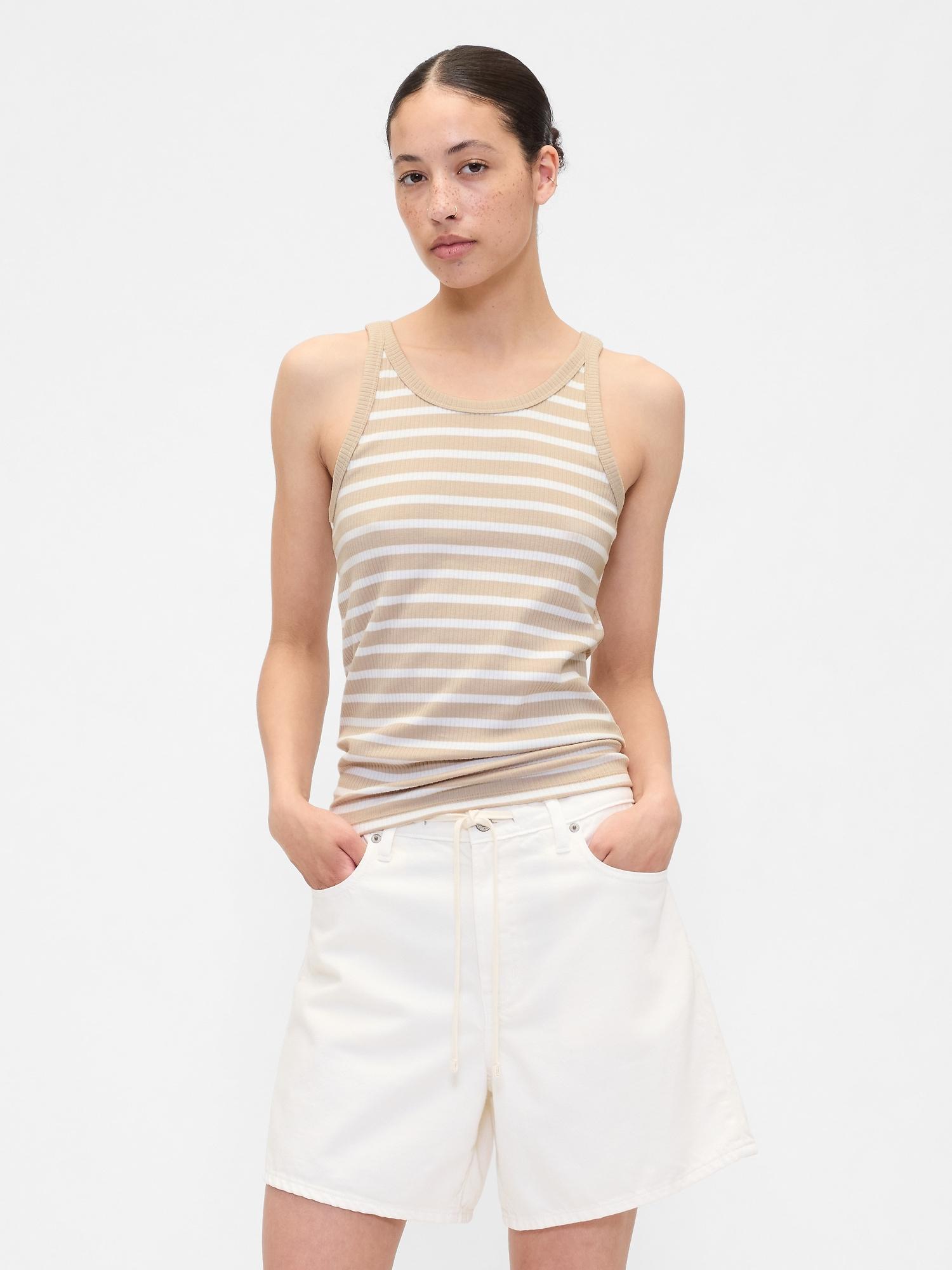 ribbed high-neck tank
