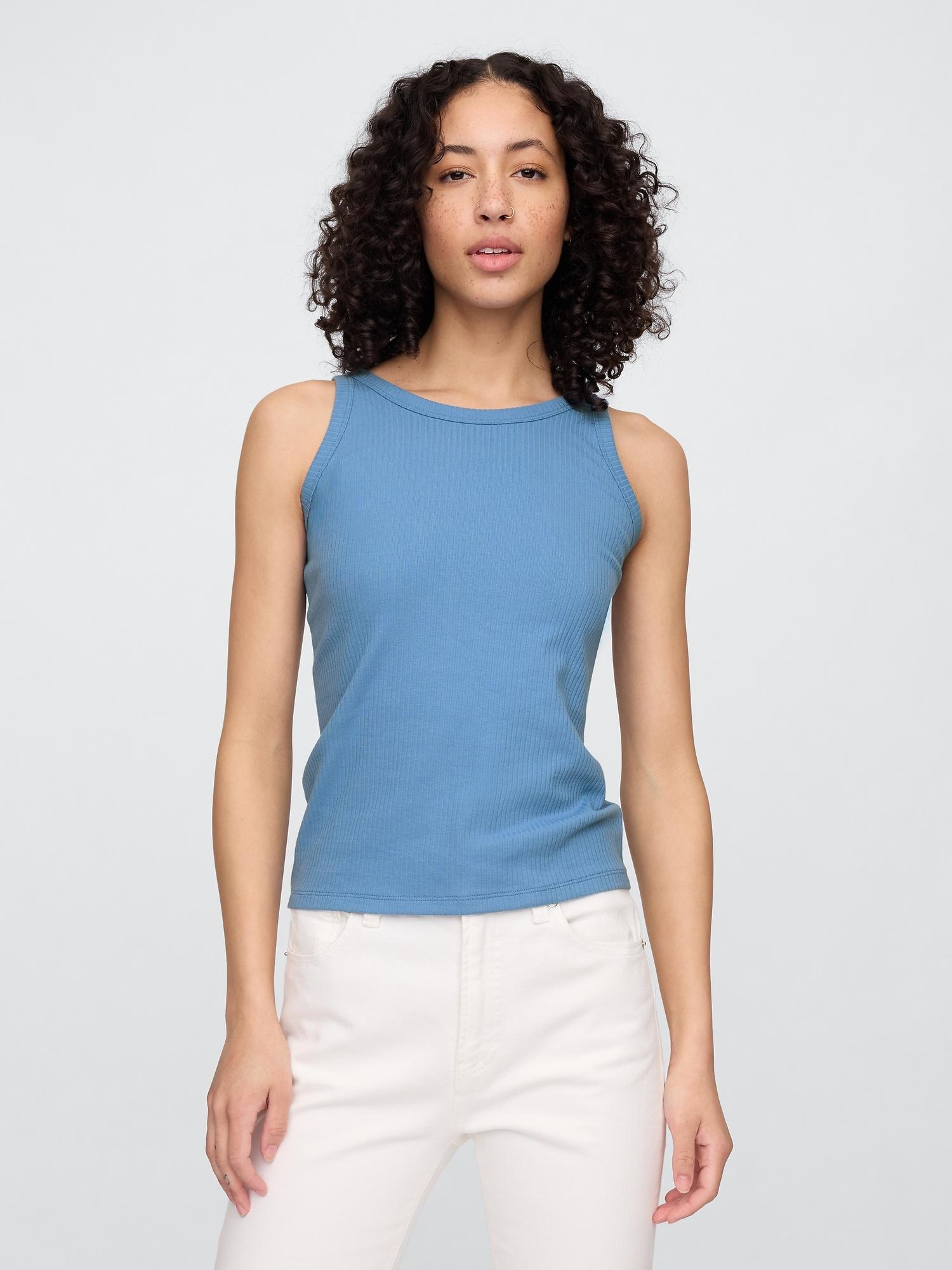 ribbed high-neck tank