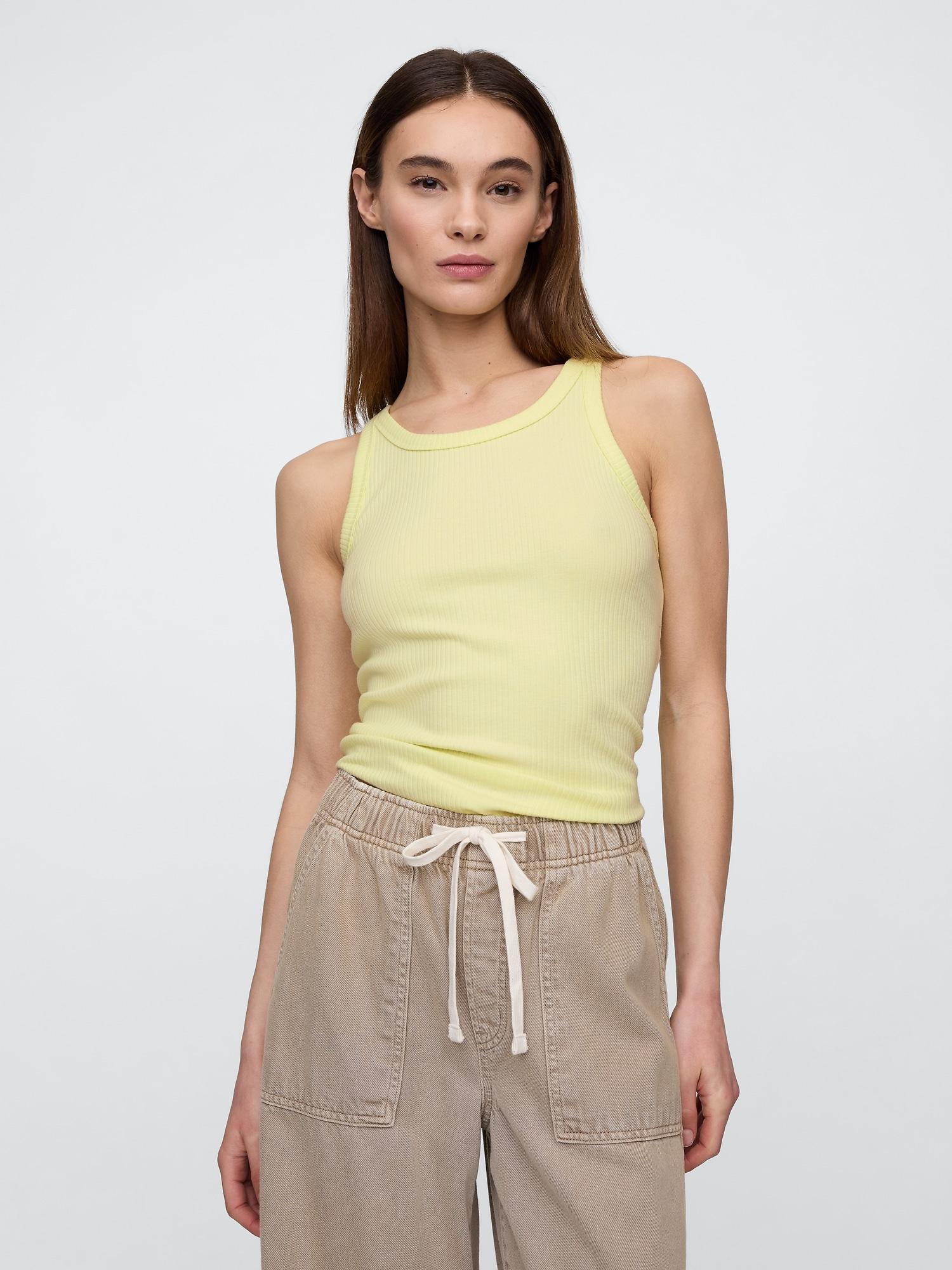 ribbed high-neck tank