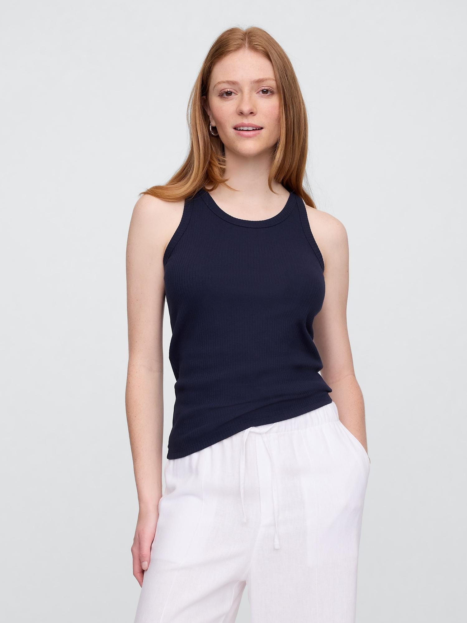 ribbed high-neck tank