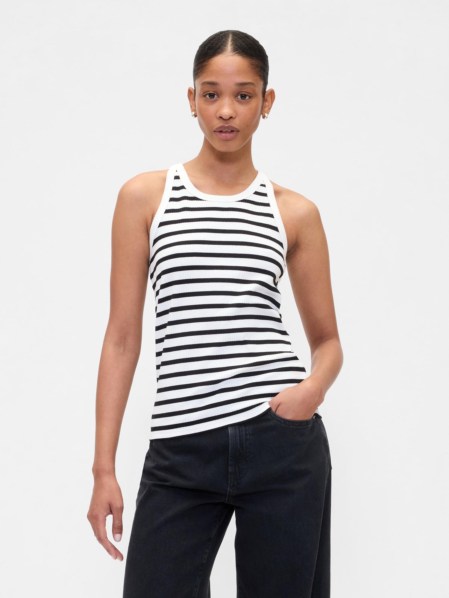 ribbed high-neck tank