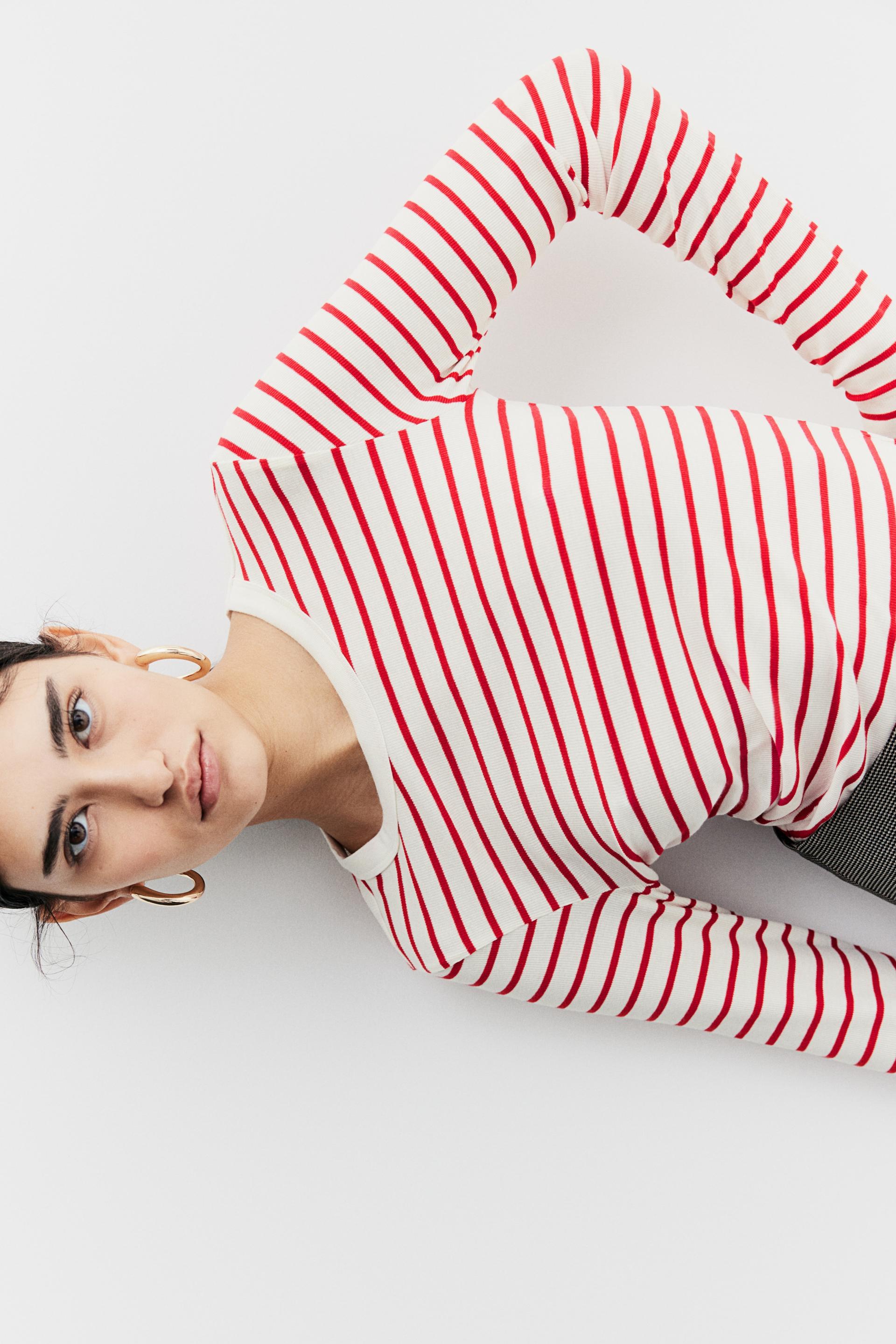 ribbed jersey top