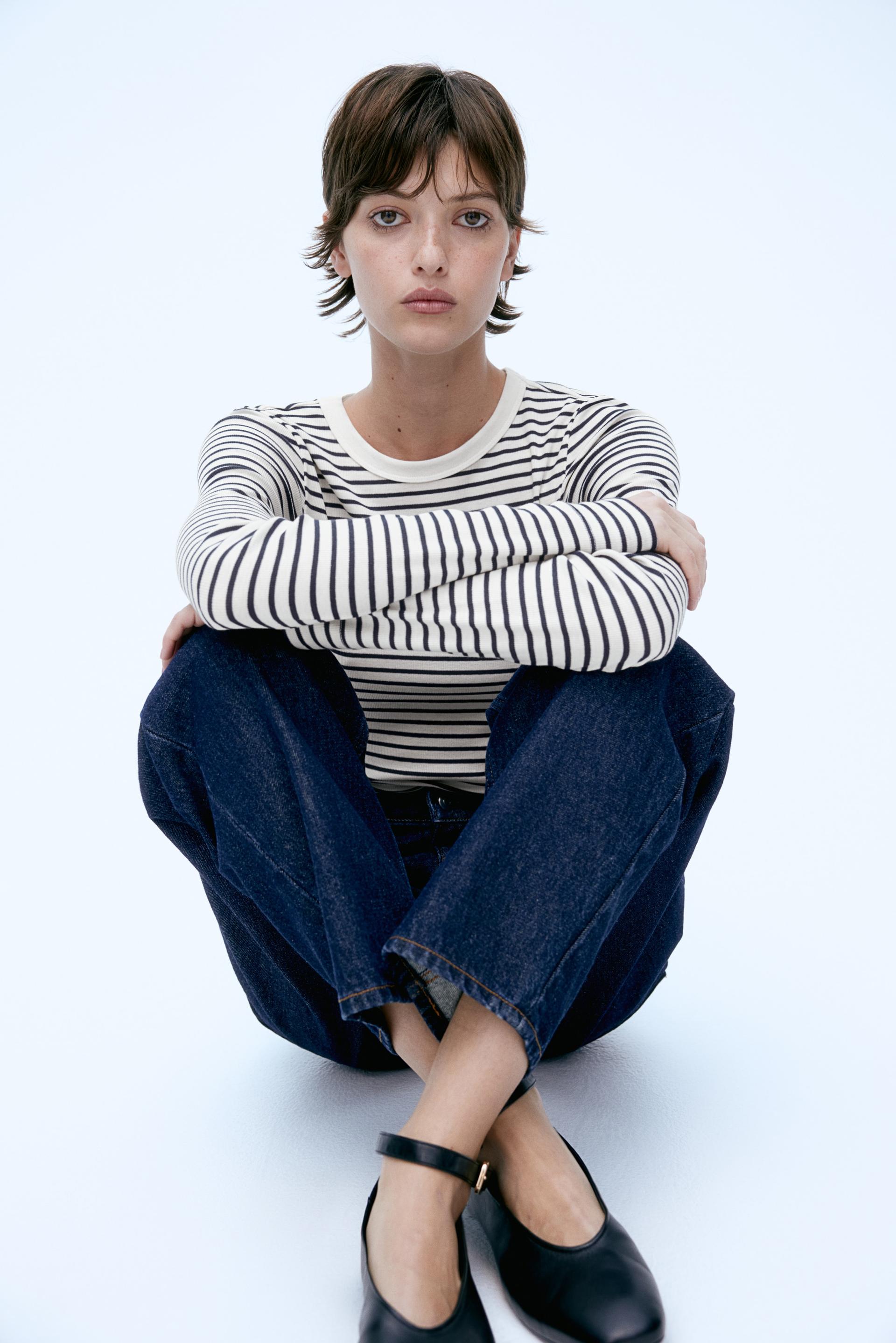 ribbed jersey top