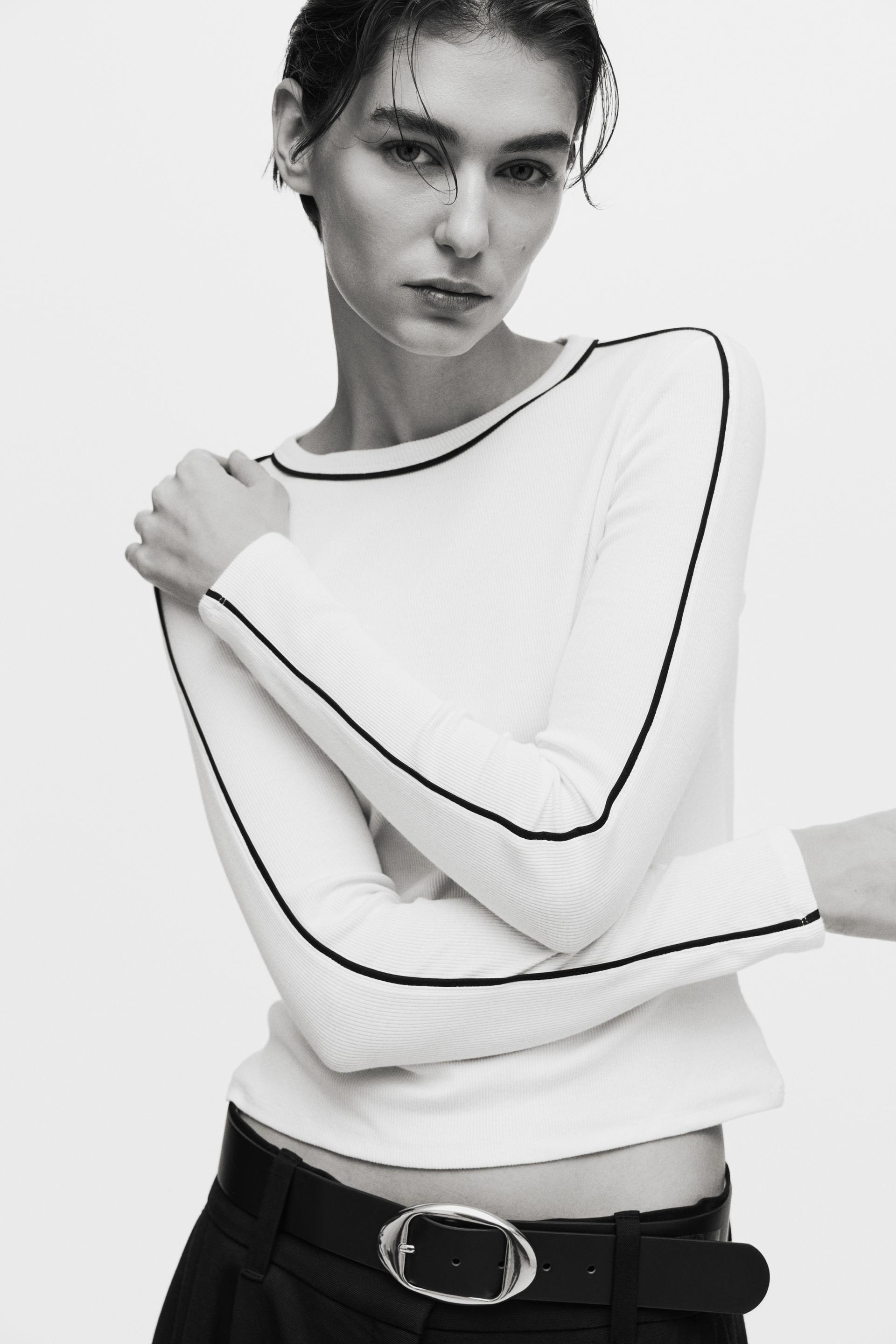 ribbed jersey top