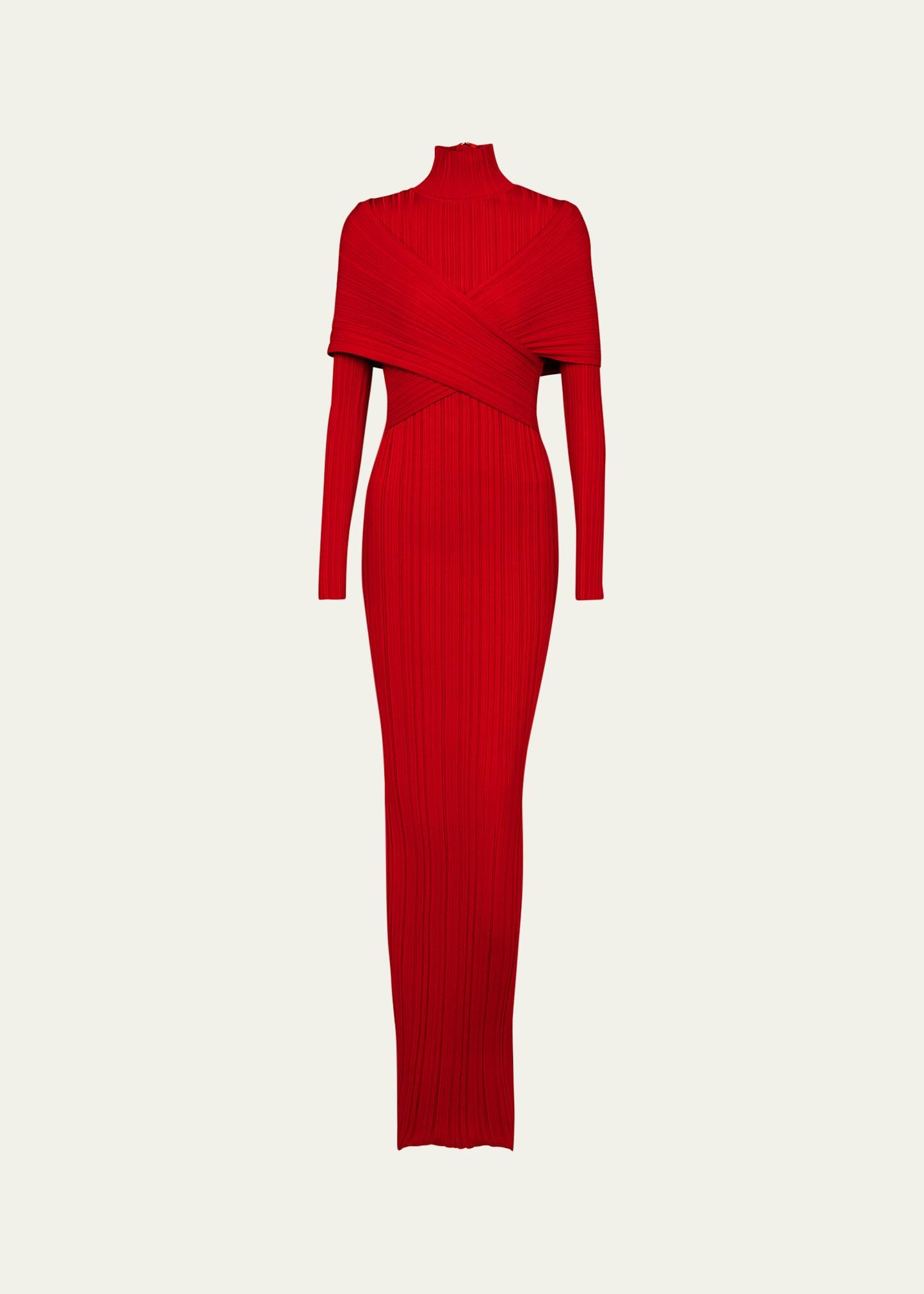 ribbed knit turtleneck bodycon maxi dress