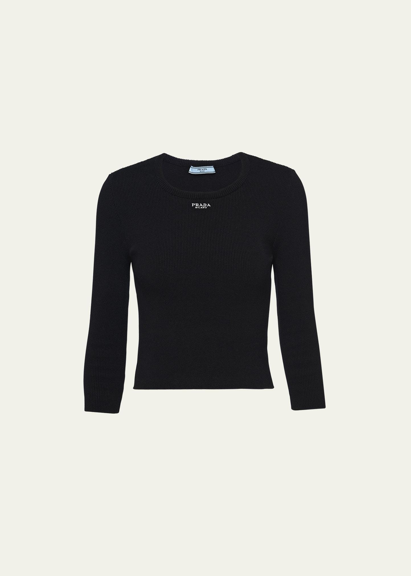 ribbed logo-embroidered slim sweater