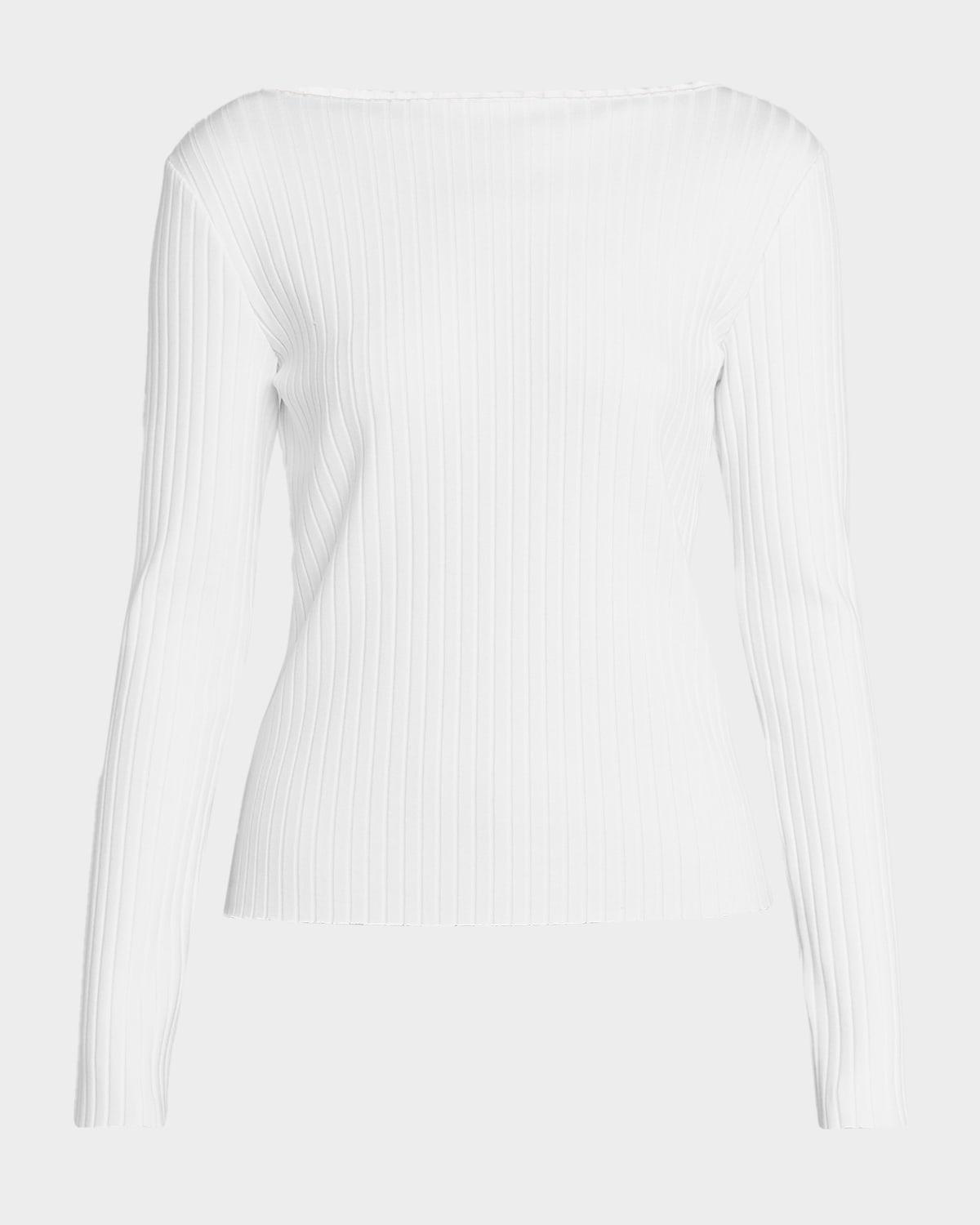 ribbed long-sleeve high-neck top