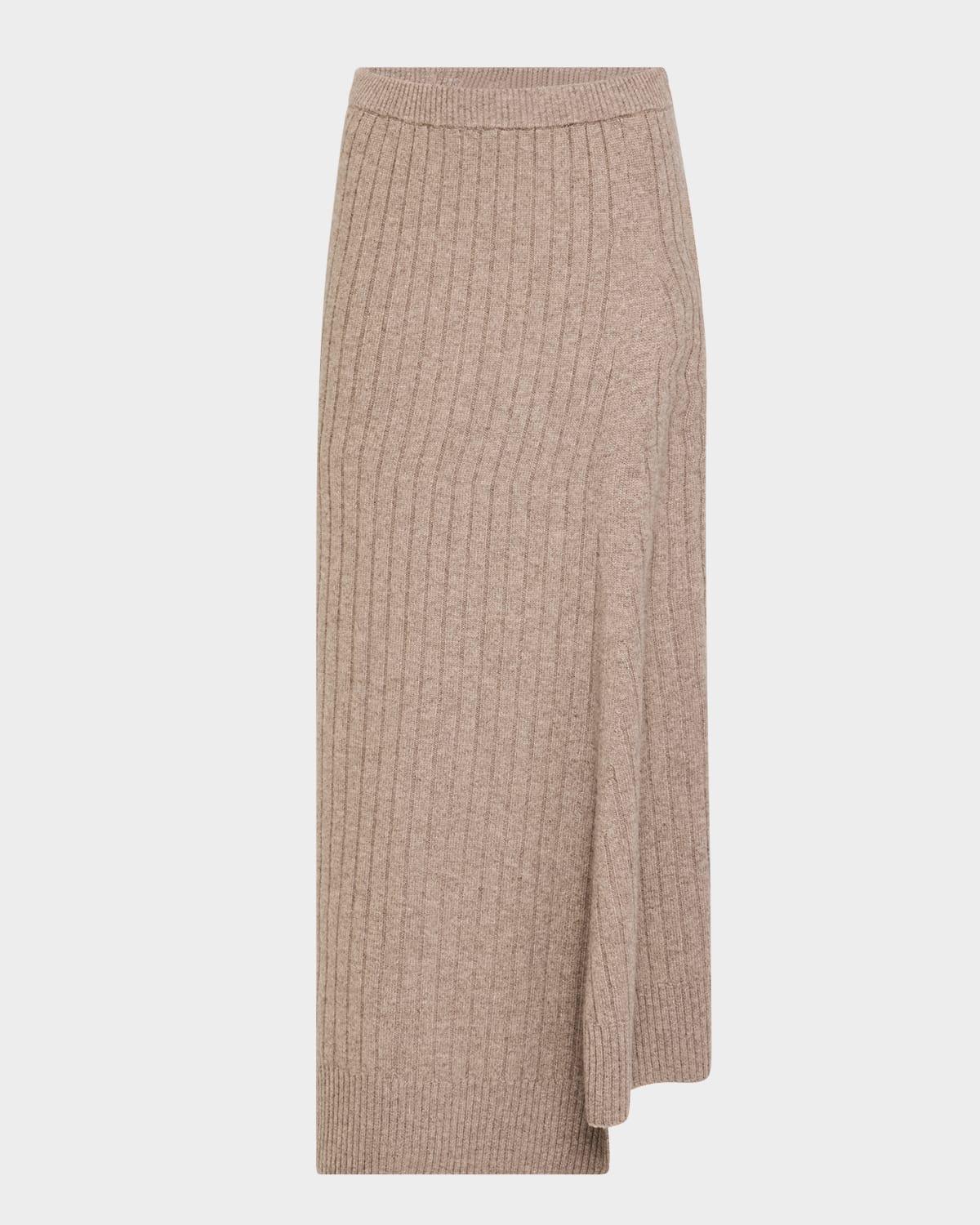 ribbed luxe cashmino midi skirt
