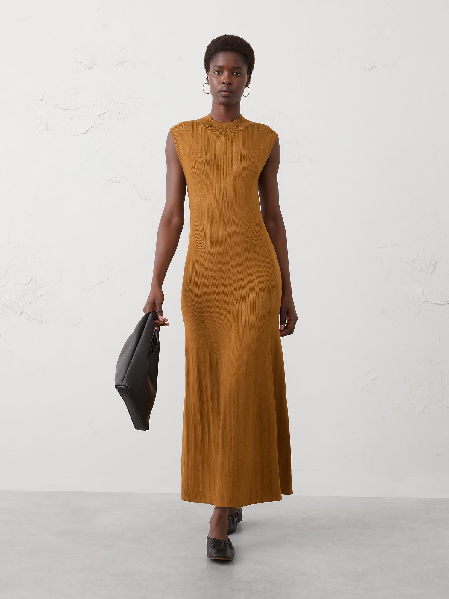 ribbed maxi sweater dress