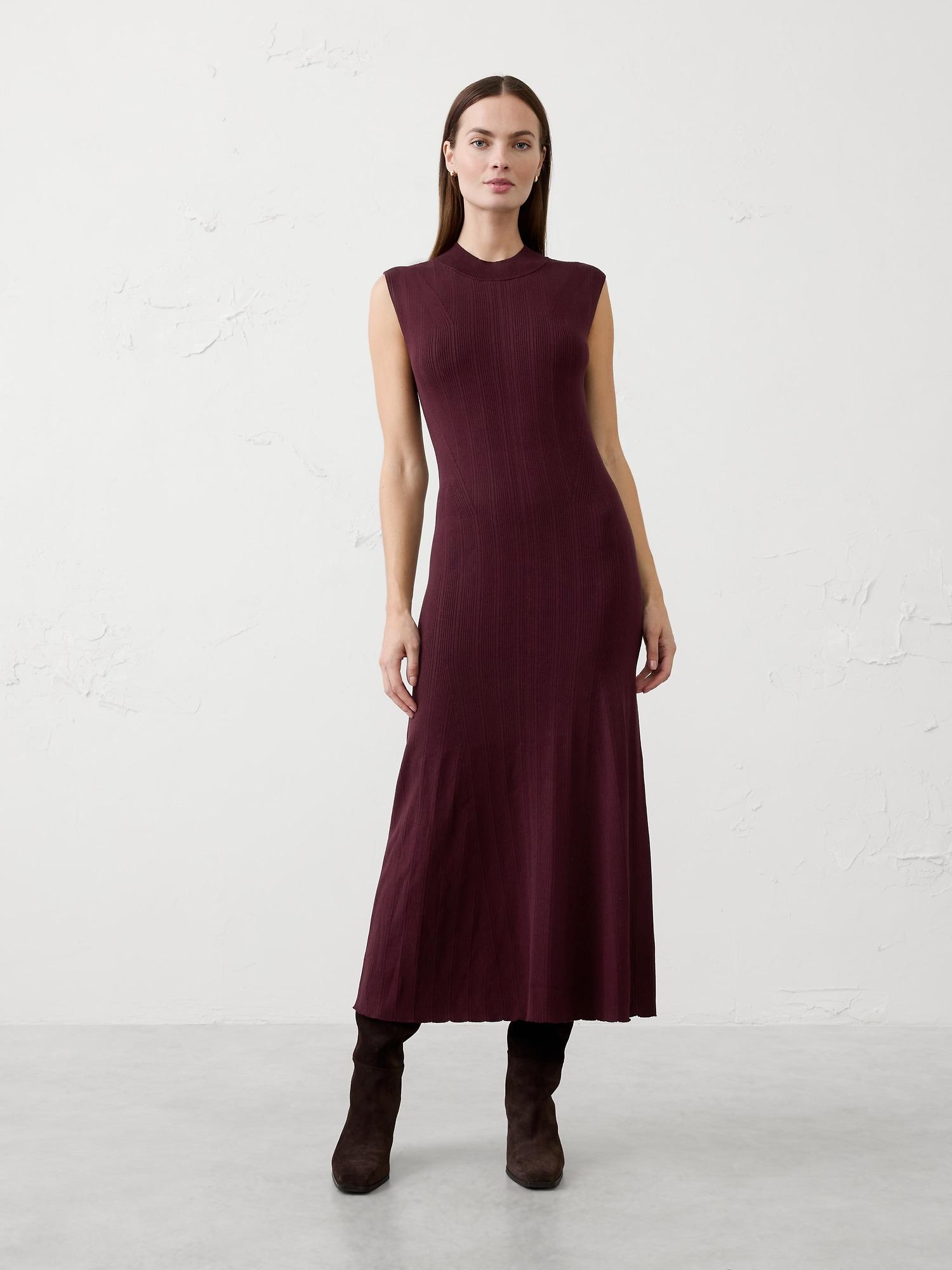 ribbed maxi sweater dress
