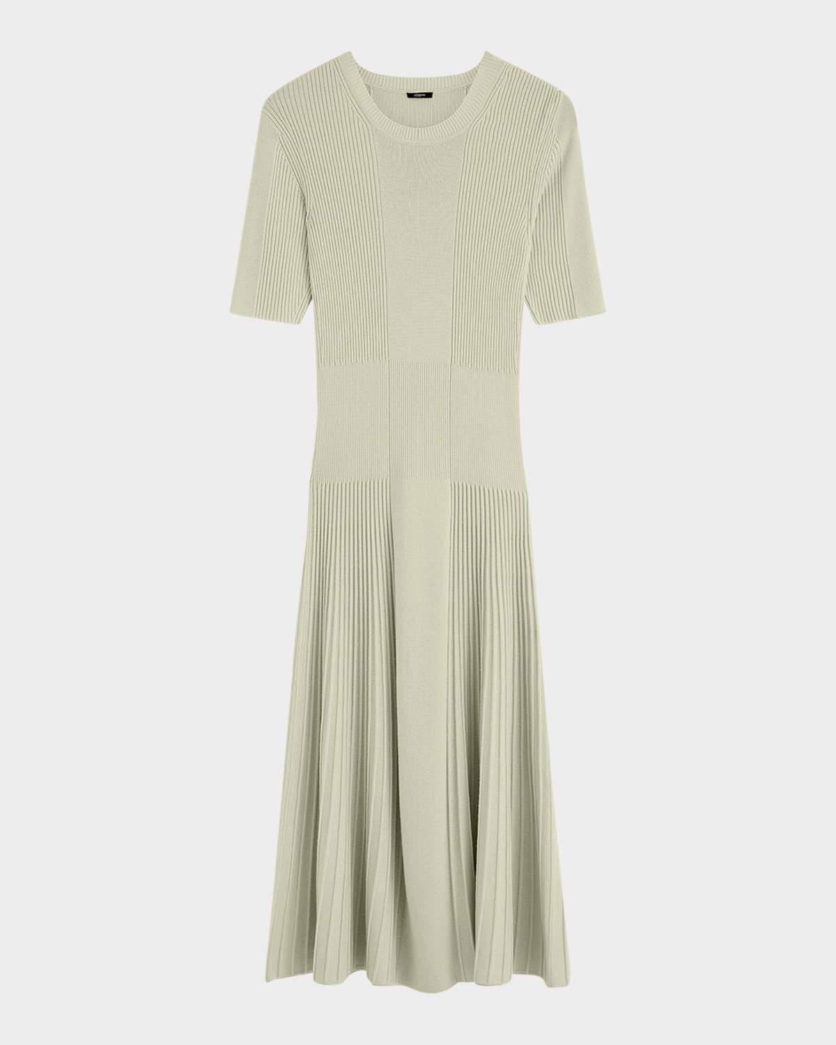 ribbed merino wool midi sweater dress