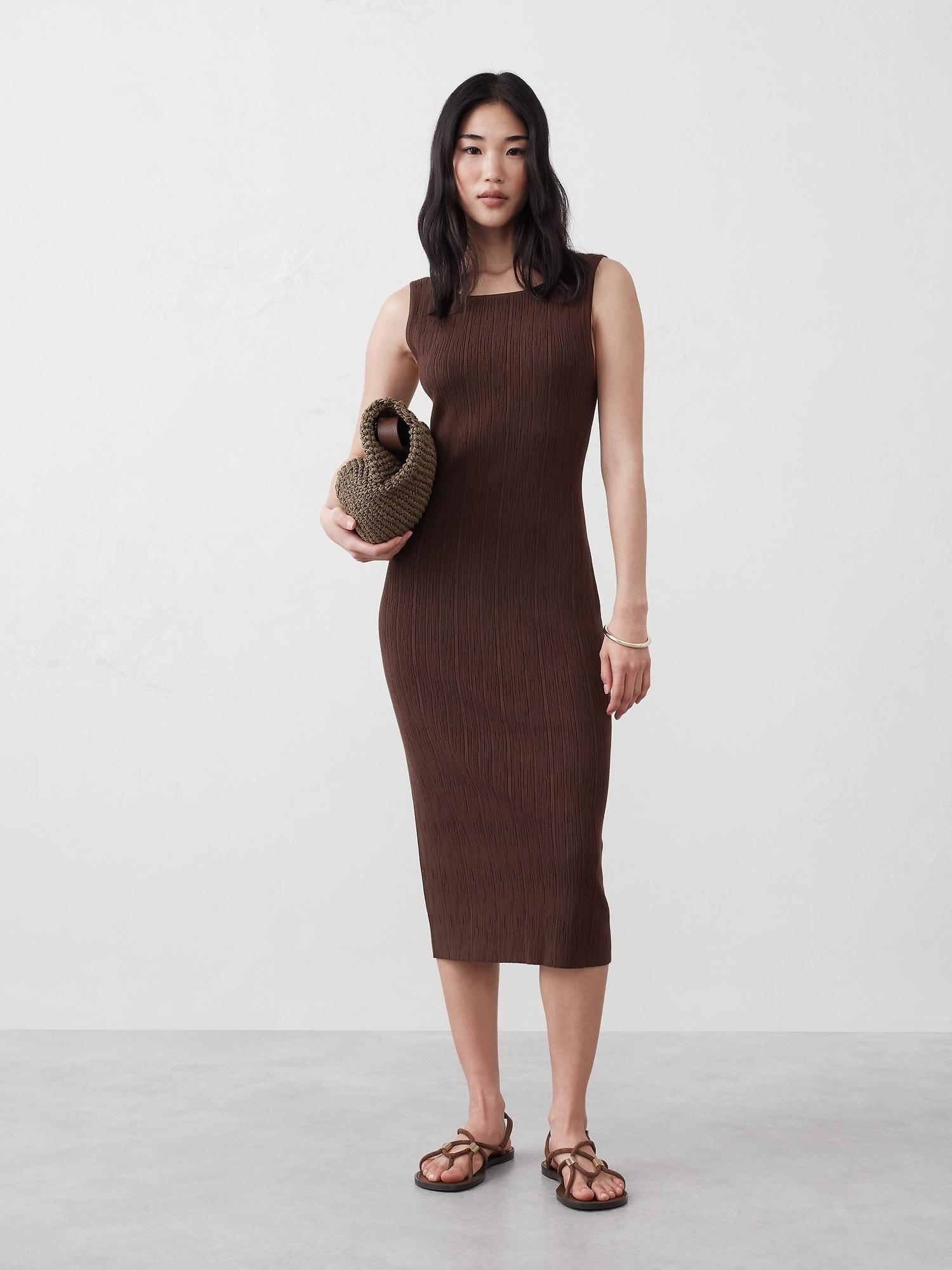 ribbed midi sweater dress