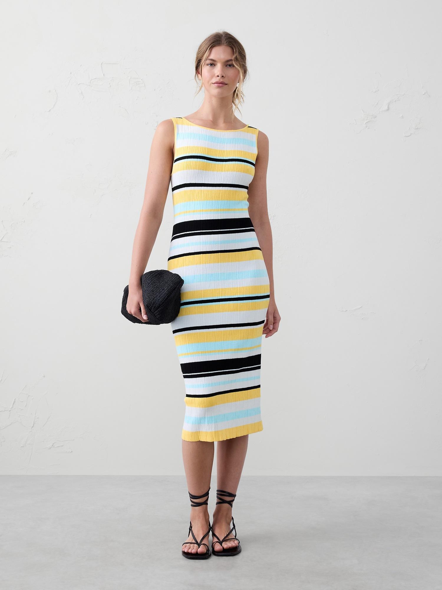 ribbed midi sweater dress