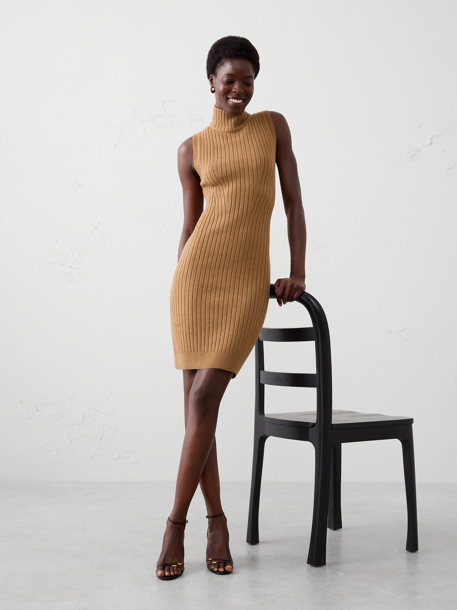 ribbed mini sweater dress