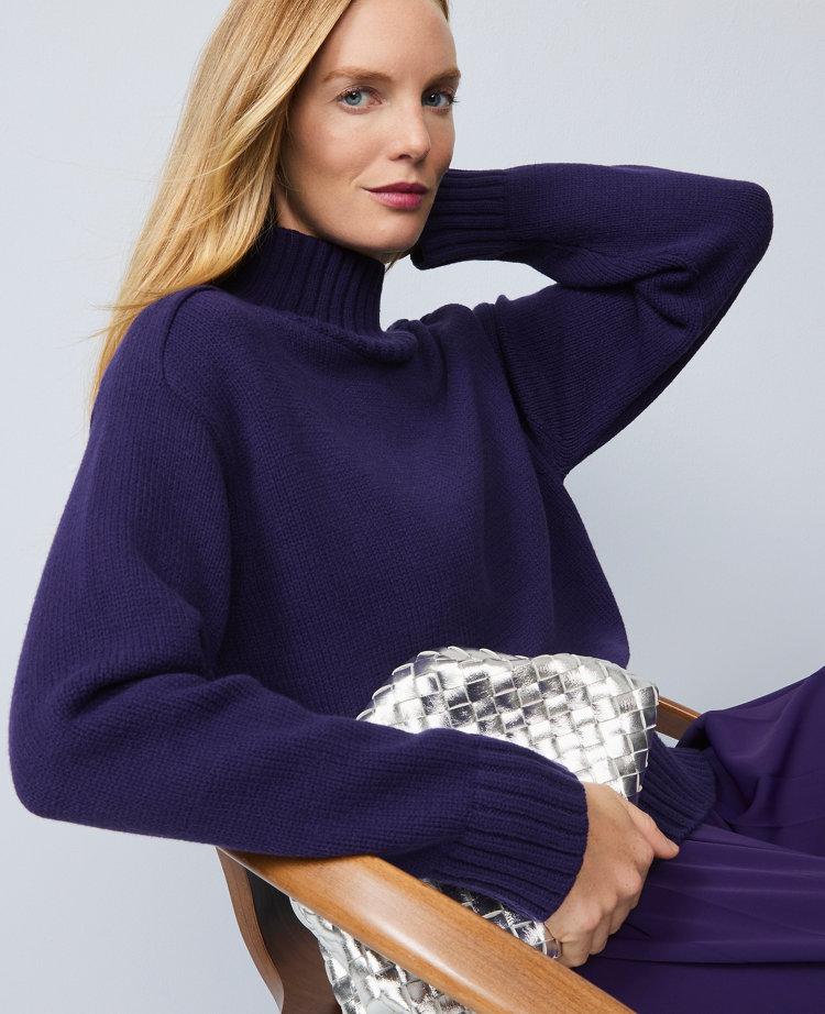 ribbed mock neck sweater