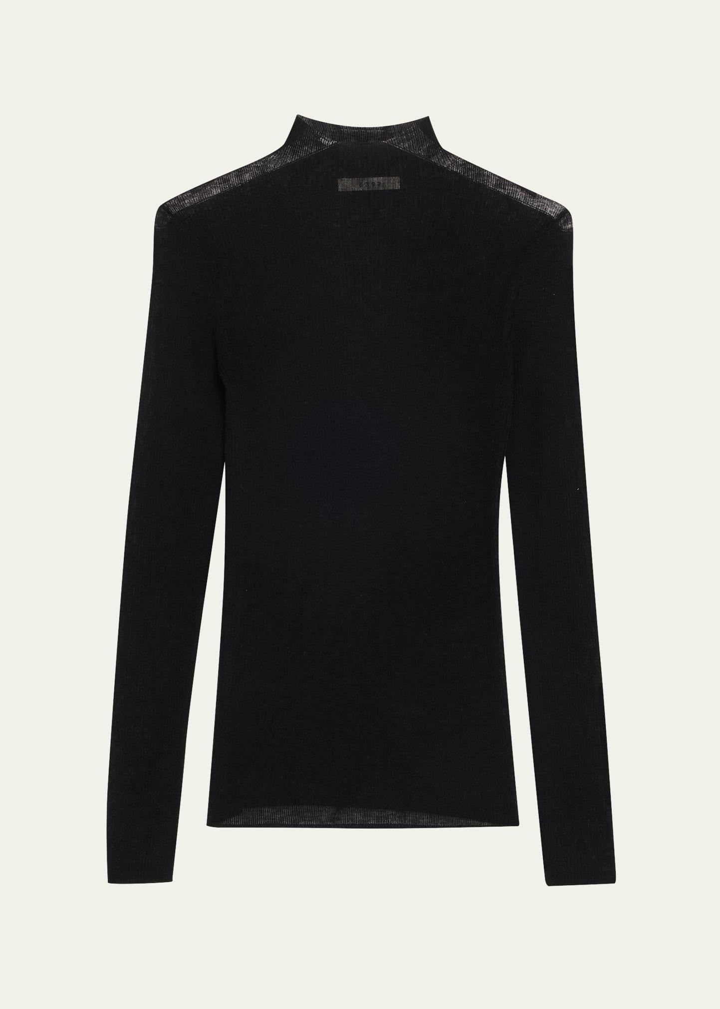 ribbed mock-neck top