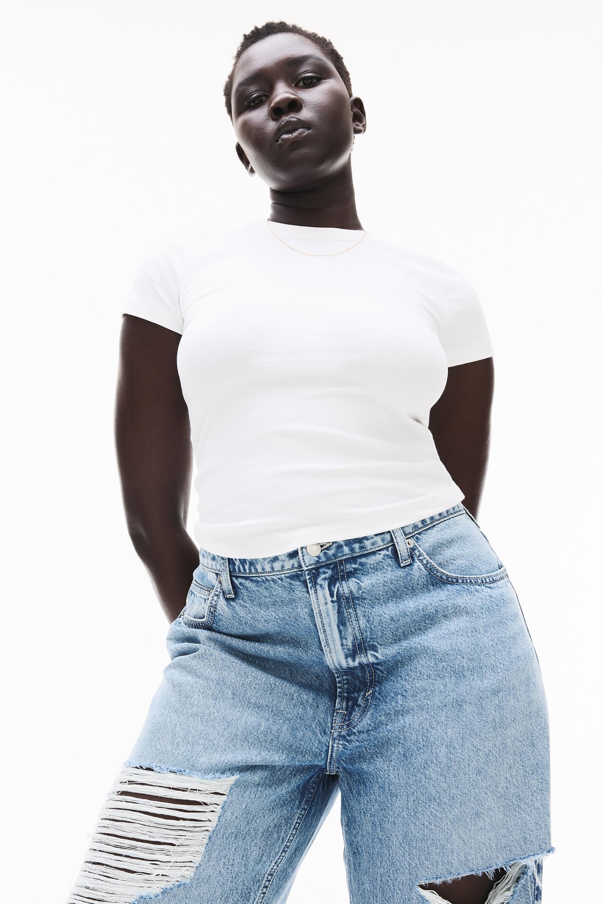 ribbed modal-blend t-shirt