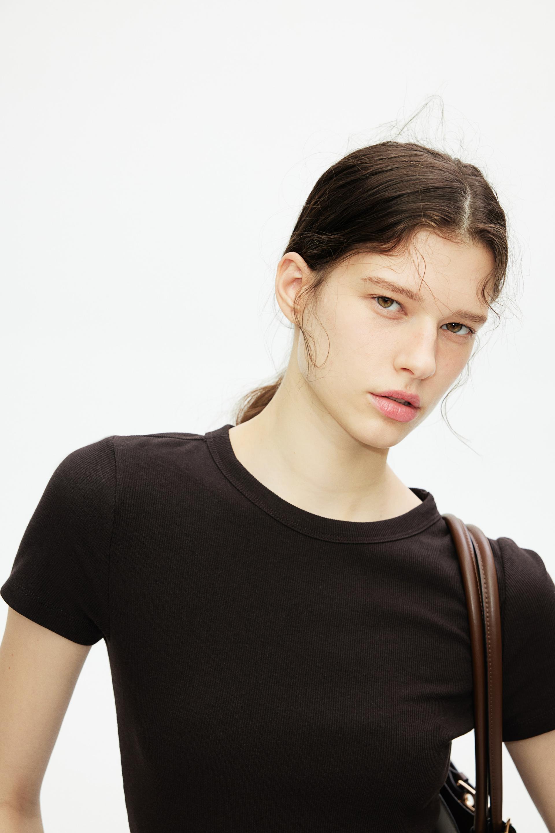 ribbed modal-blend t-shirt