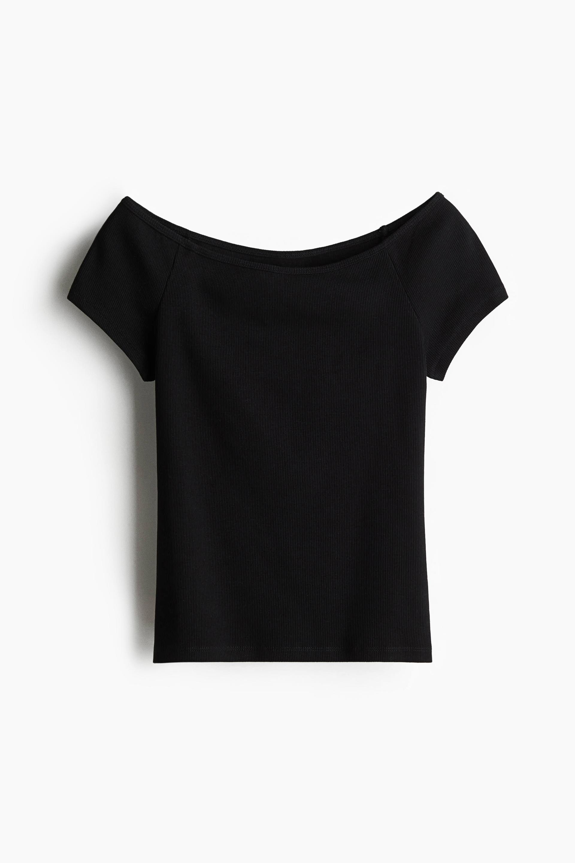 ribbed off-the-shoulder top