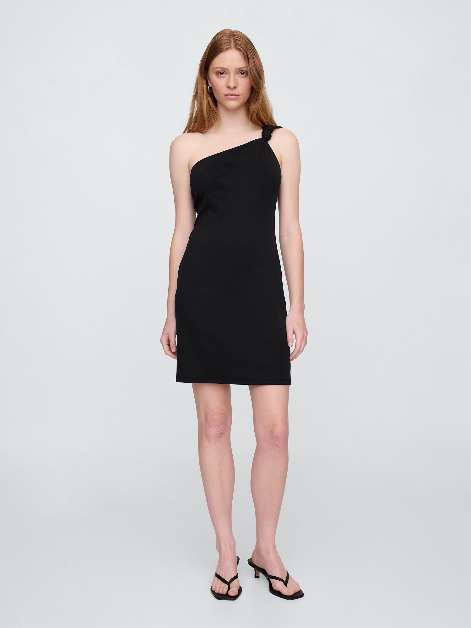 ribbed one-shoulder mini dress