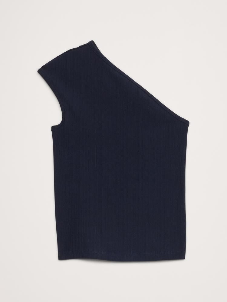 ribbed one-shoulder top