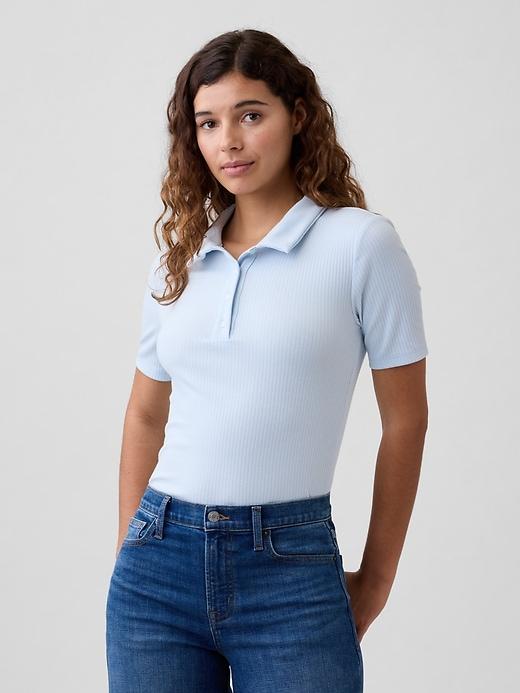 ribbed polo shirt